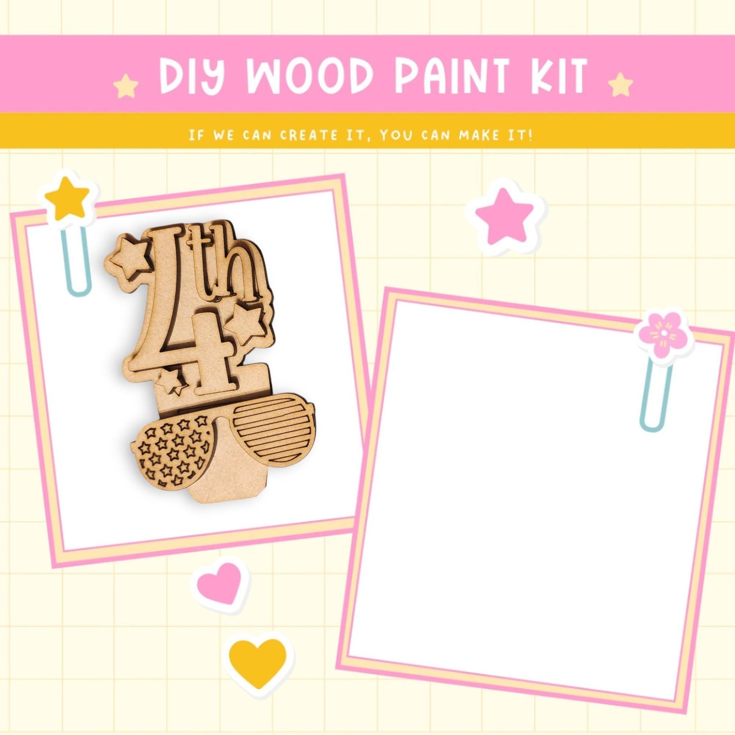 a wooden craft kit with a picture of a dog