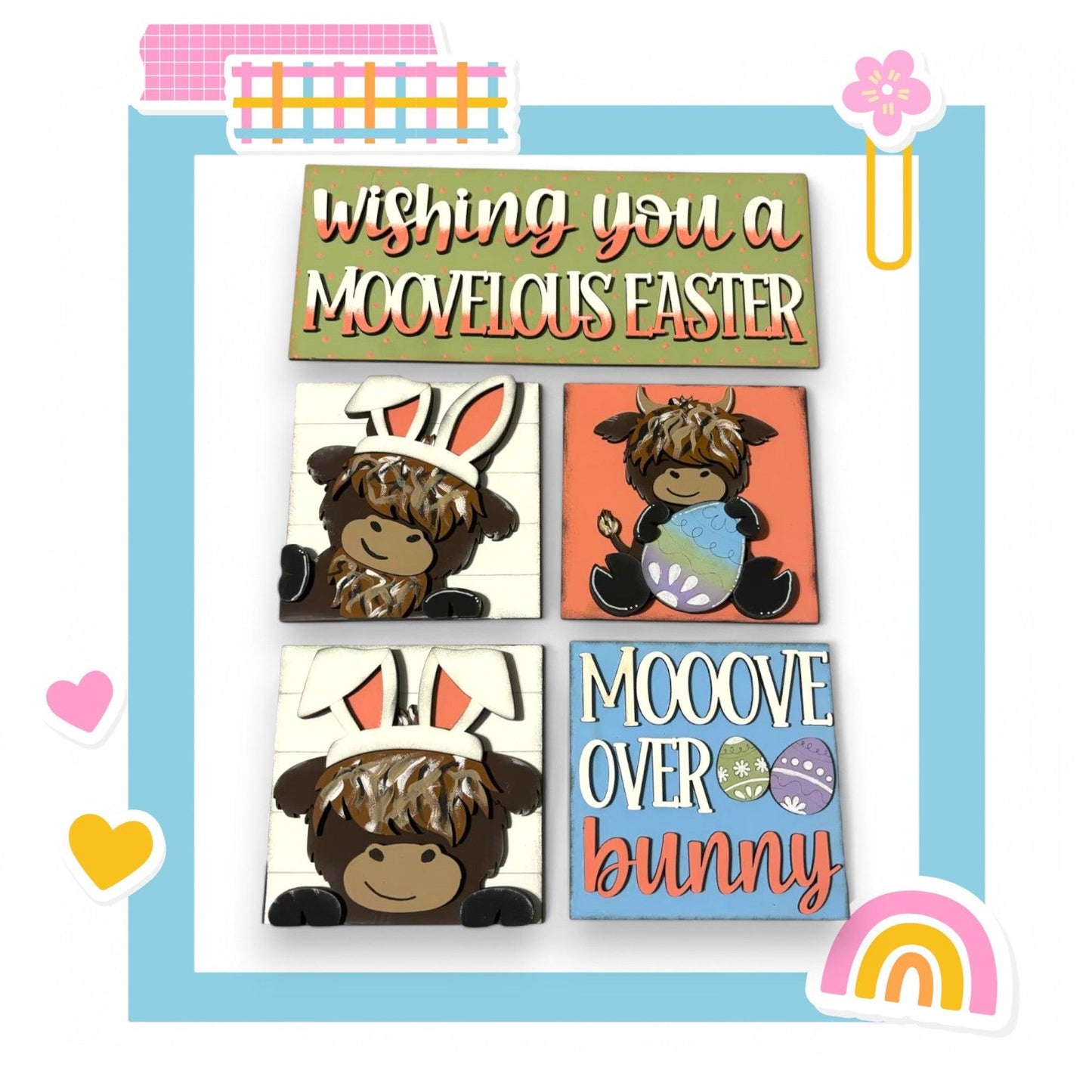 a set of four magnets with animals on them