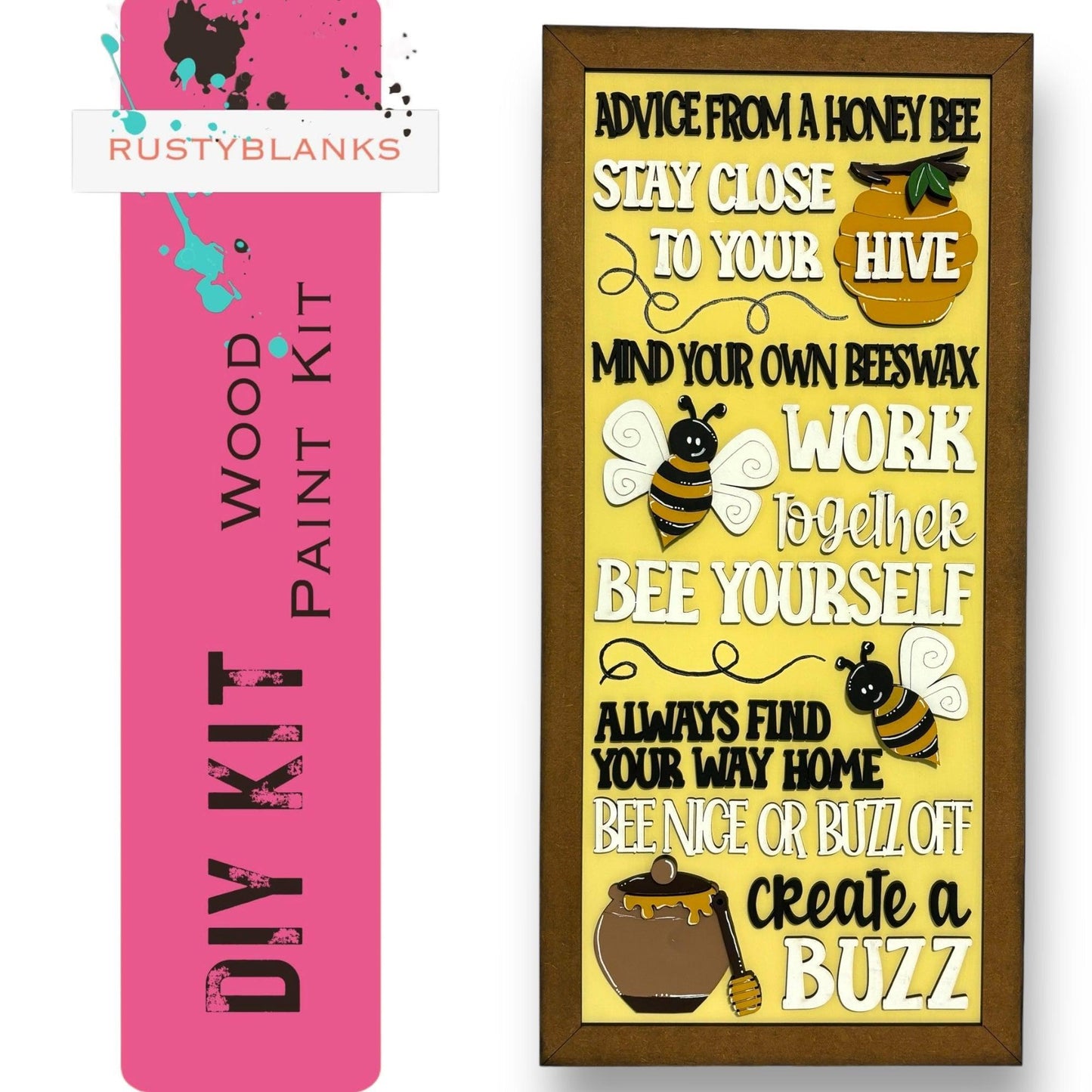 a picture of a sign with a picture of a bee on it