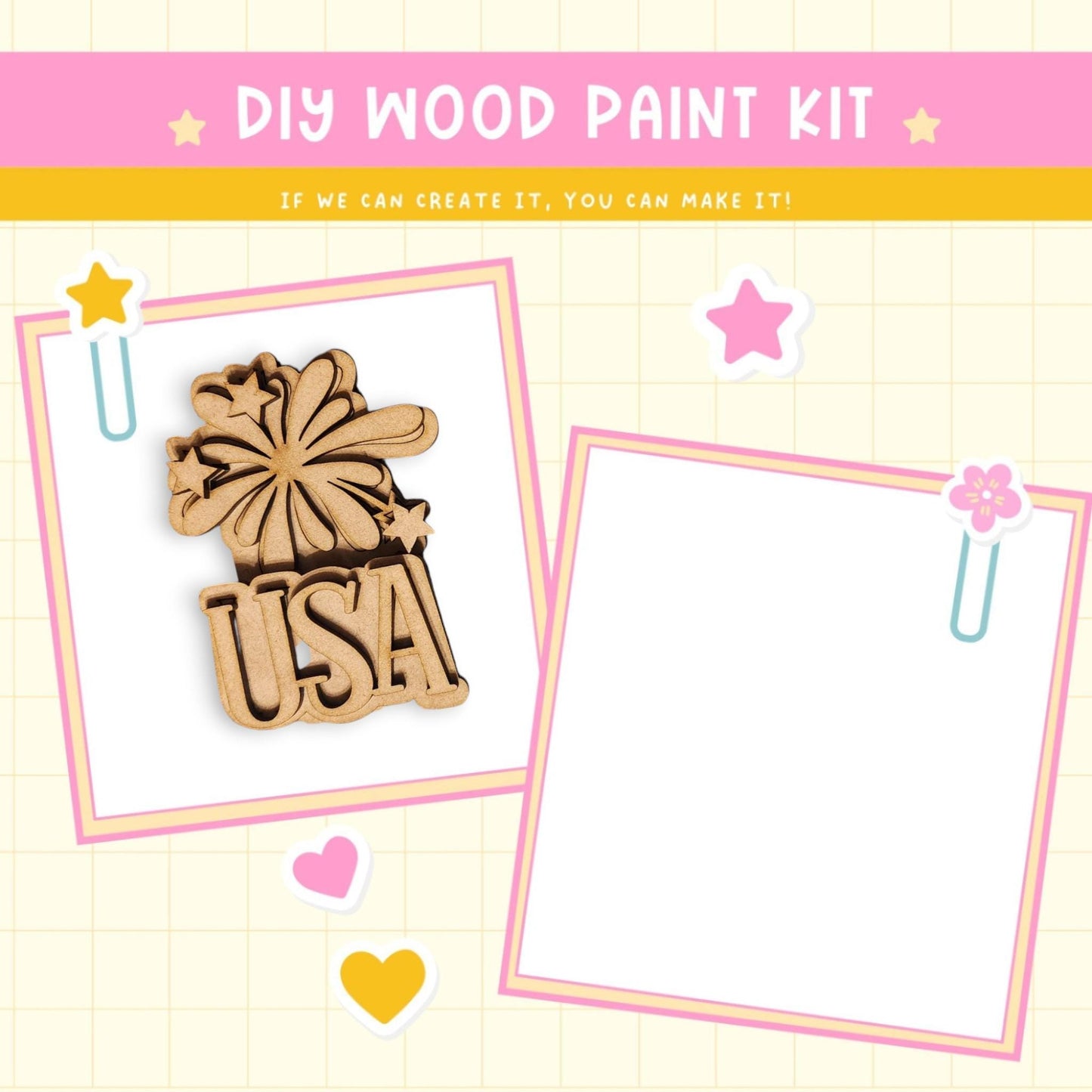 a wooden craft kit with a picture of a bow