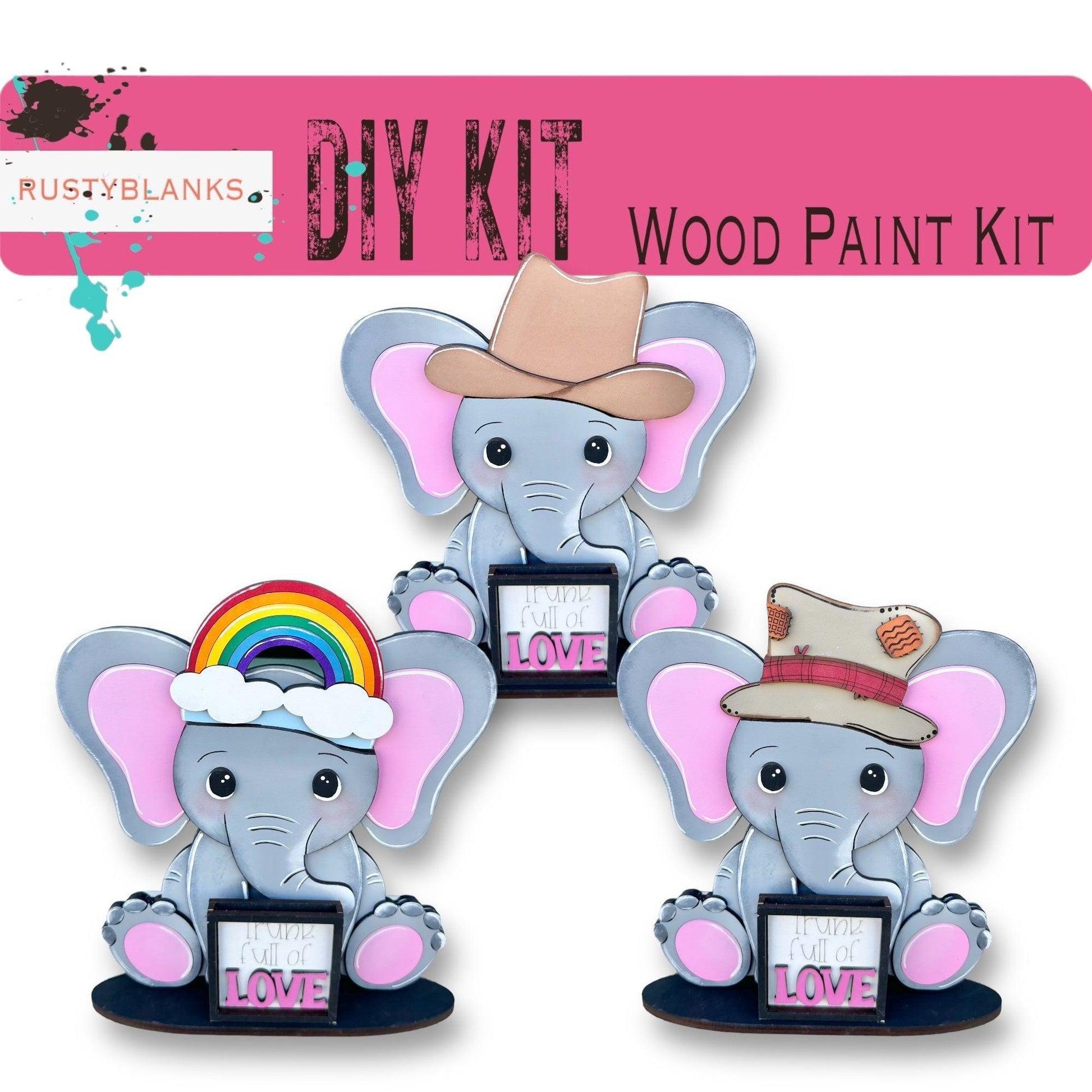 a couple of elephants with hats on their heads