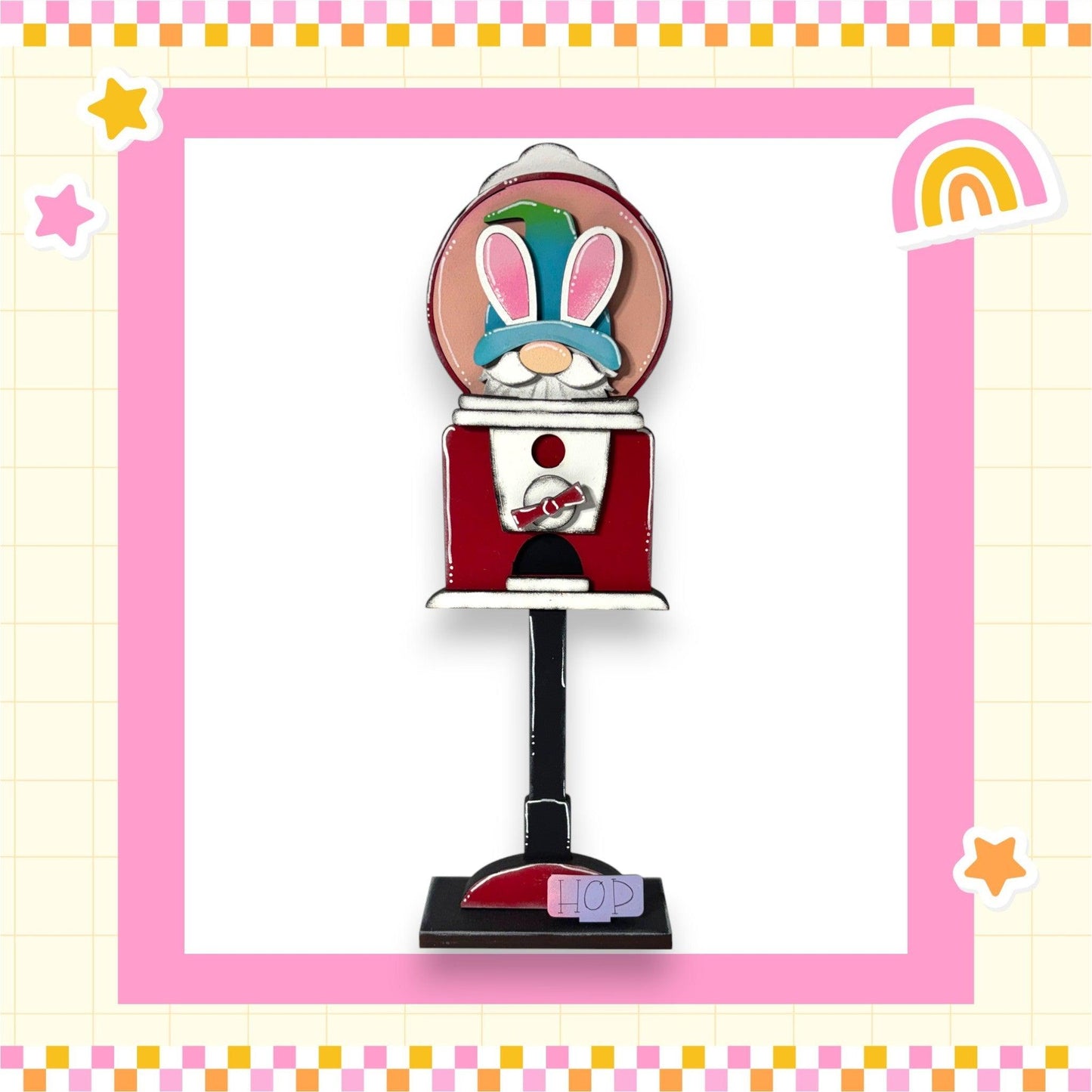a toy machine with a rabbit on top of it