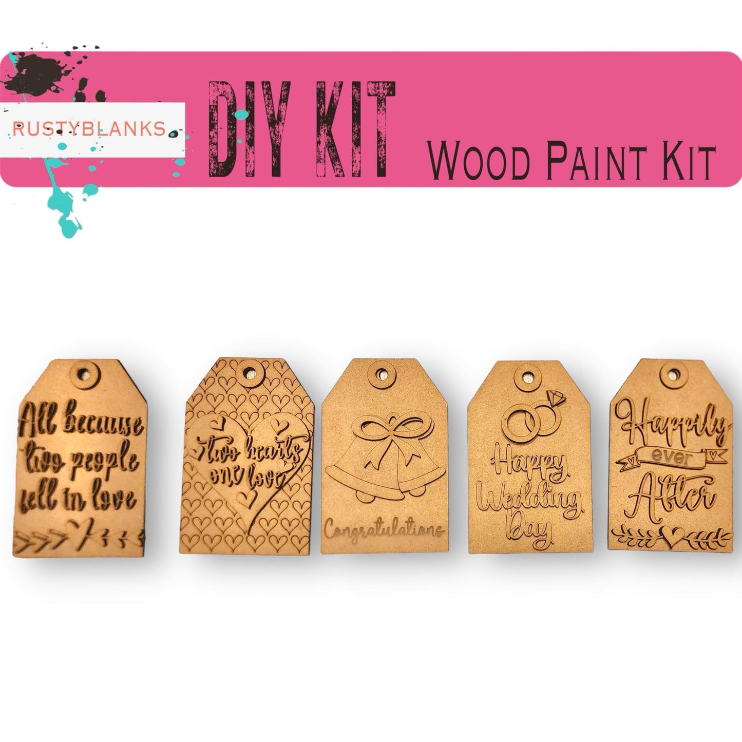 a group of wooden tags with words on them