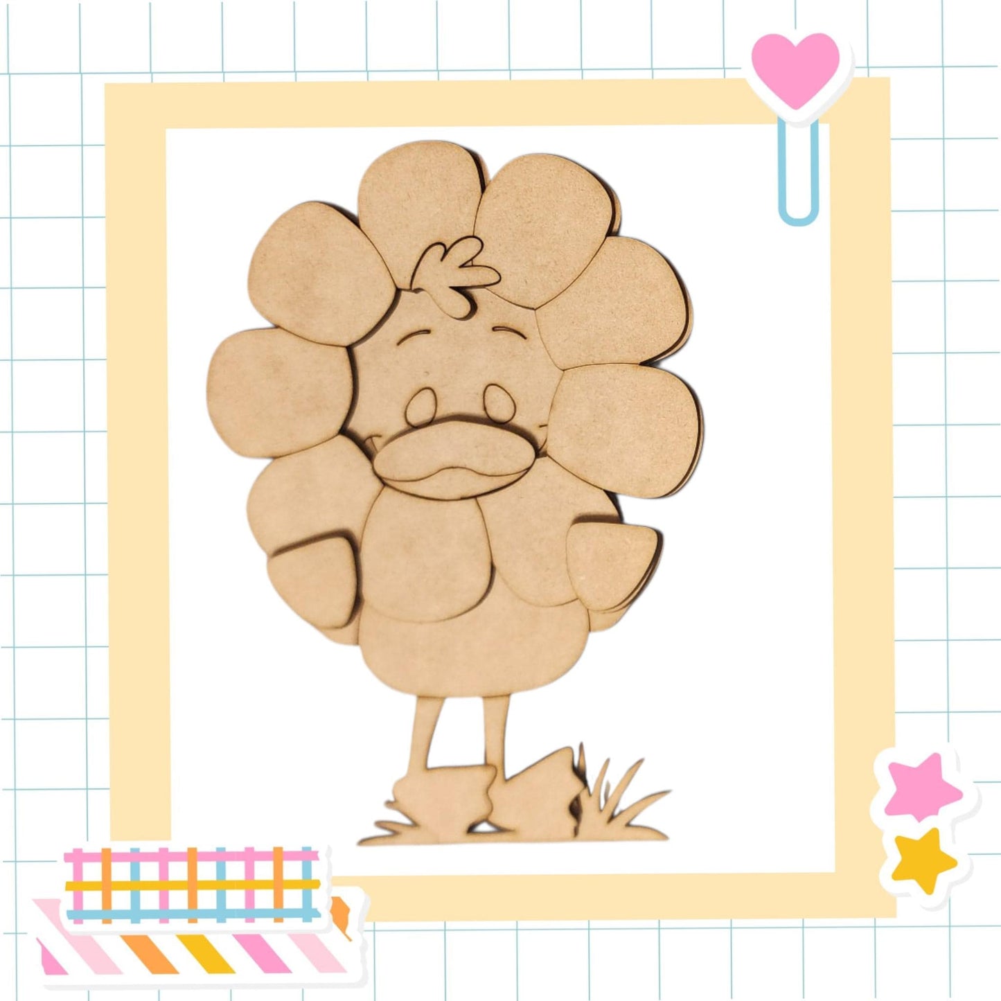 a cutout of a turkey with a sad face