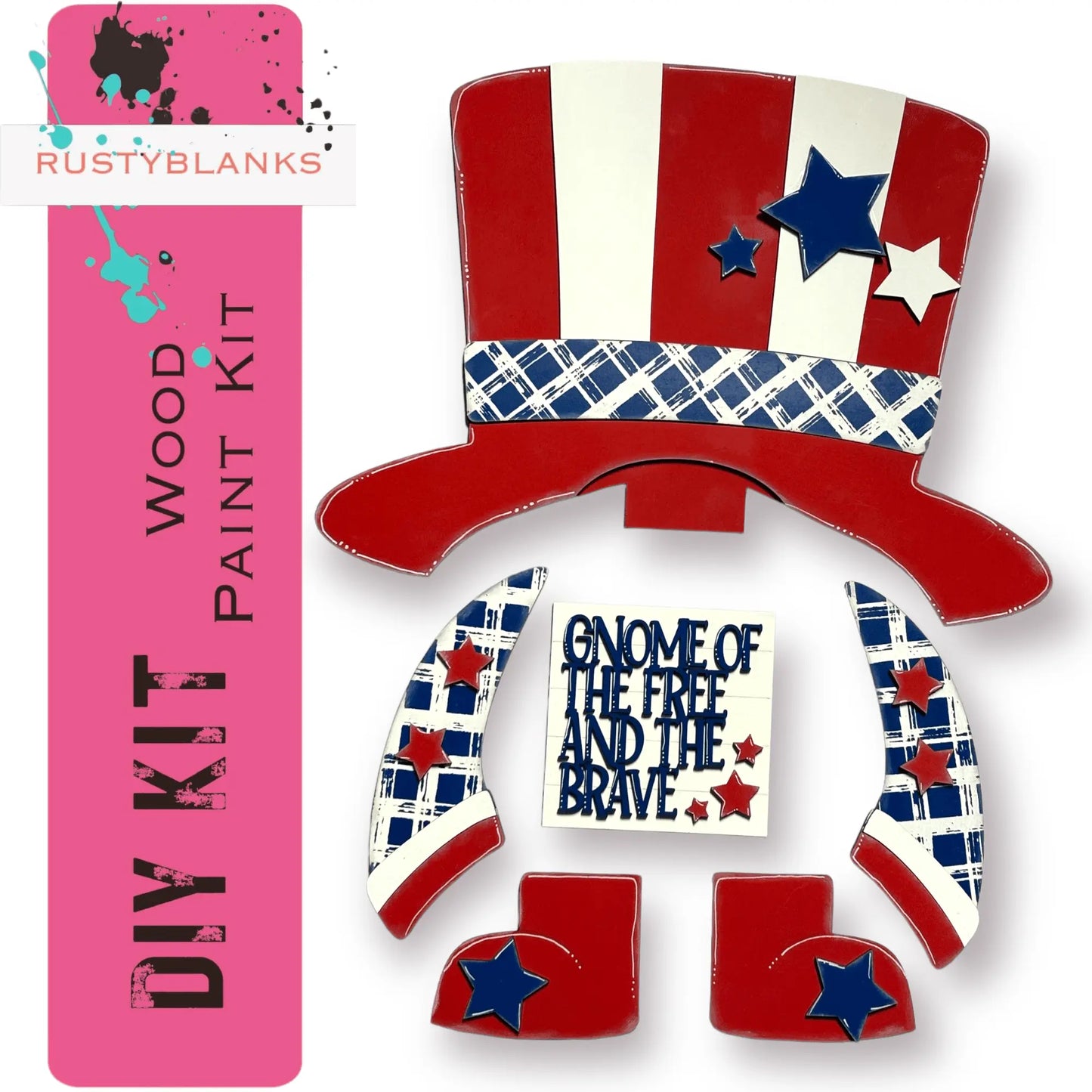 a red, white, and blue hat with stars on it