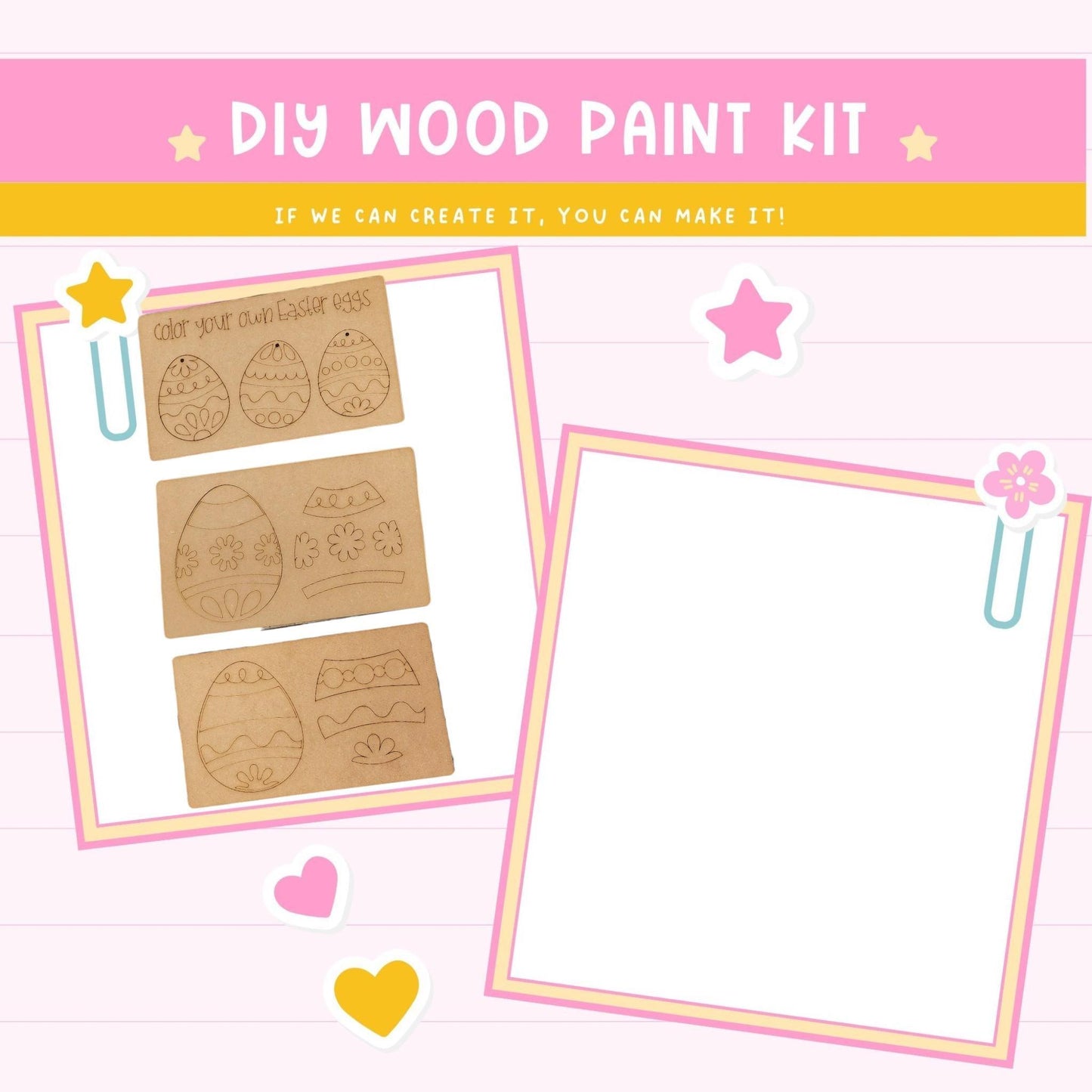 a wooden craft kit with a picture of a cat