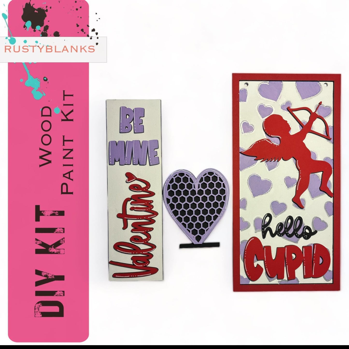Be Mine Valentine Interchangeable Signs with Insert , Mini Interchangeable Posts - RusticFarmhouseDecor