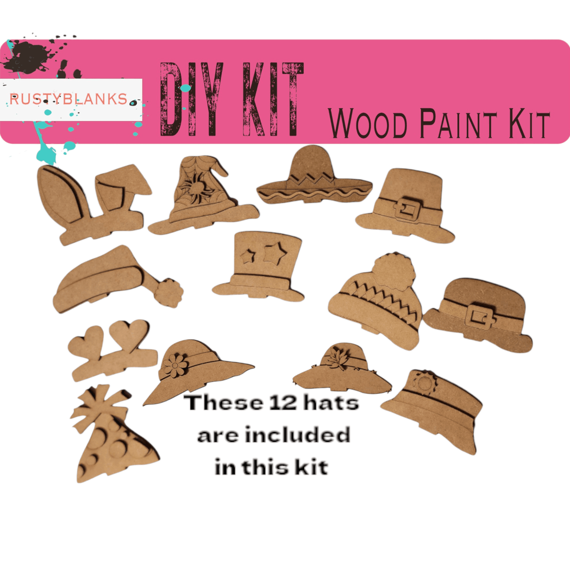 Bear Interchangeable Animal with 13 Interchangeable Seasonal Hats, Insert and tile holder, Season DIY Decor - RusticFarmhouseDecor