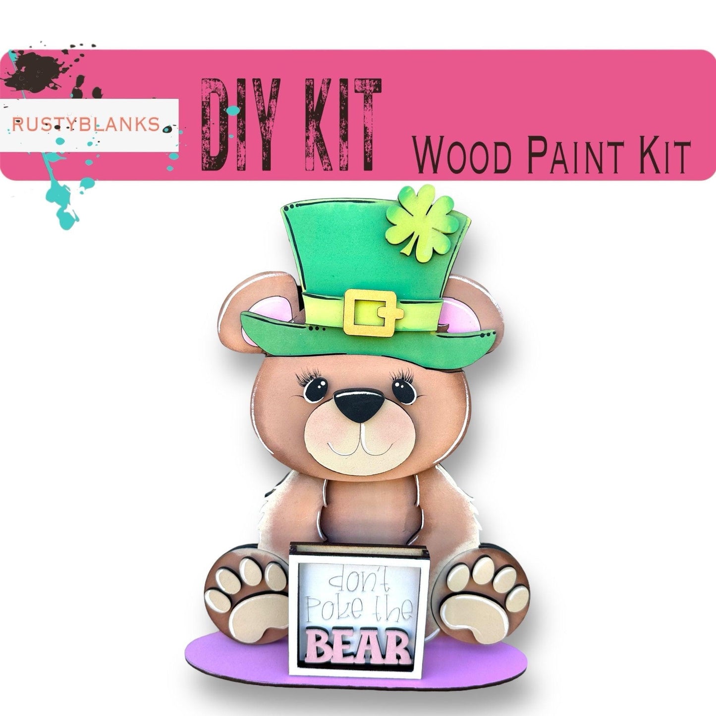 Bear Interchangeable Animal with 13 Interchangeable Seasonal Hats, Insert and tile holder, Season DIY Decor - RusticFarmhouseDecor