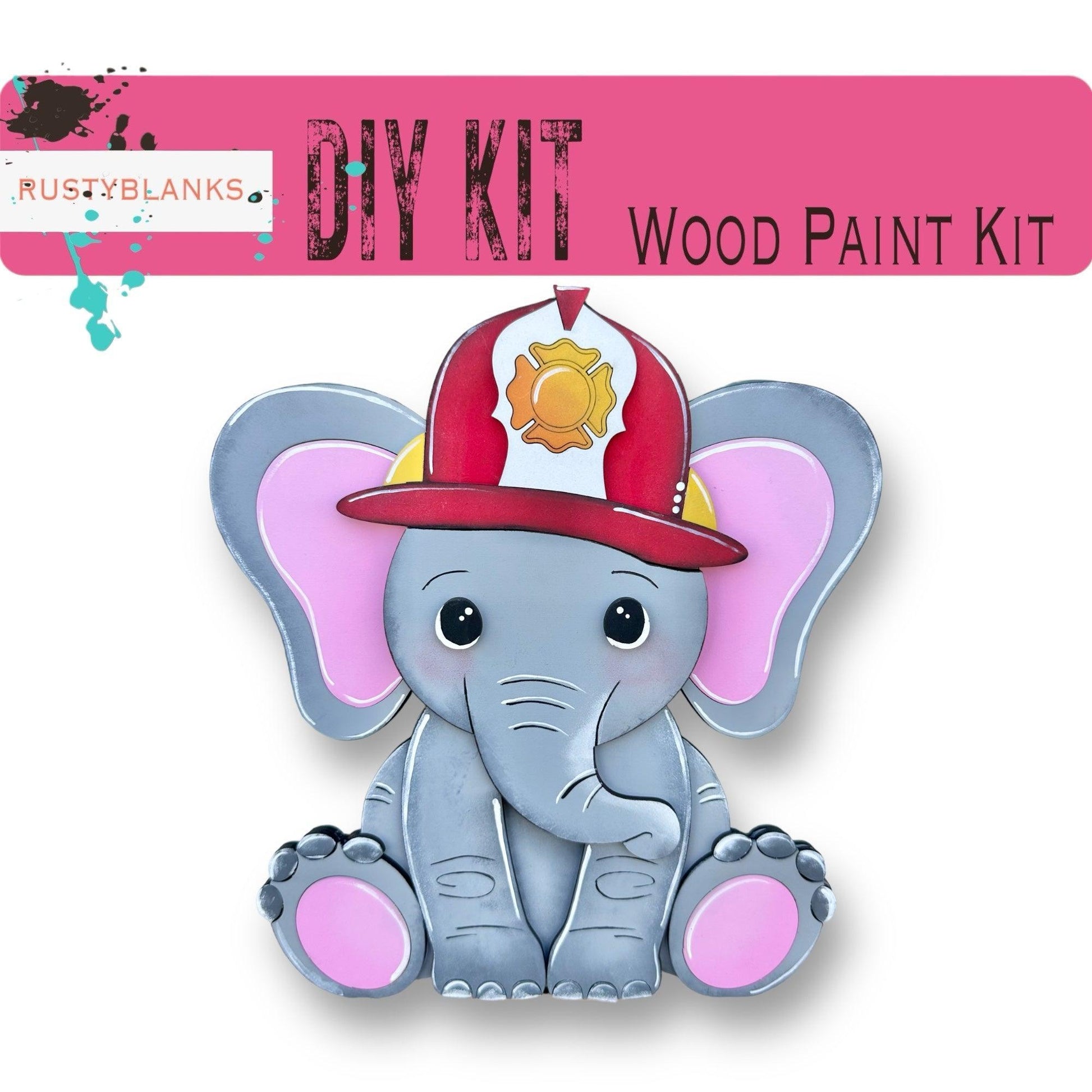 a picture of an elephant wearing a fireman's hat