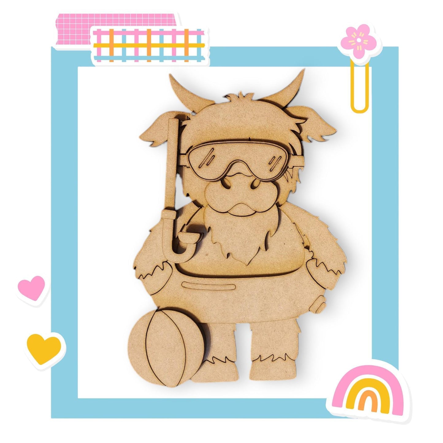 a wooden cutout of a dragon with glasses