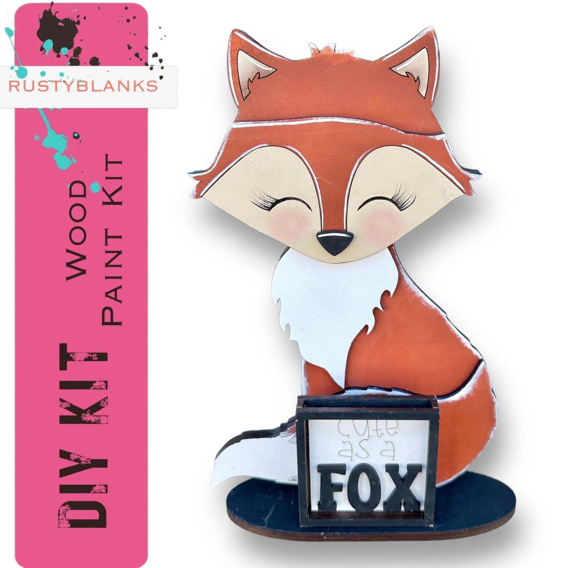 a picture of a fox sitting on top of a box