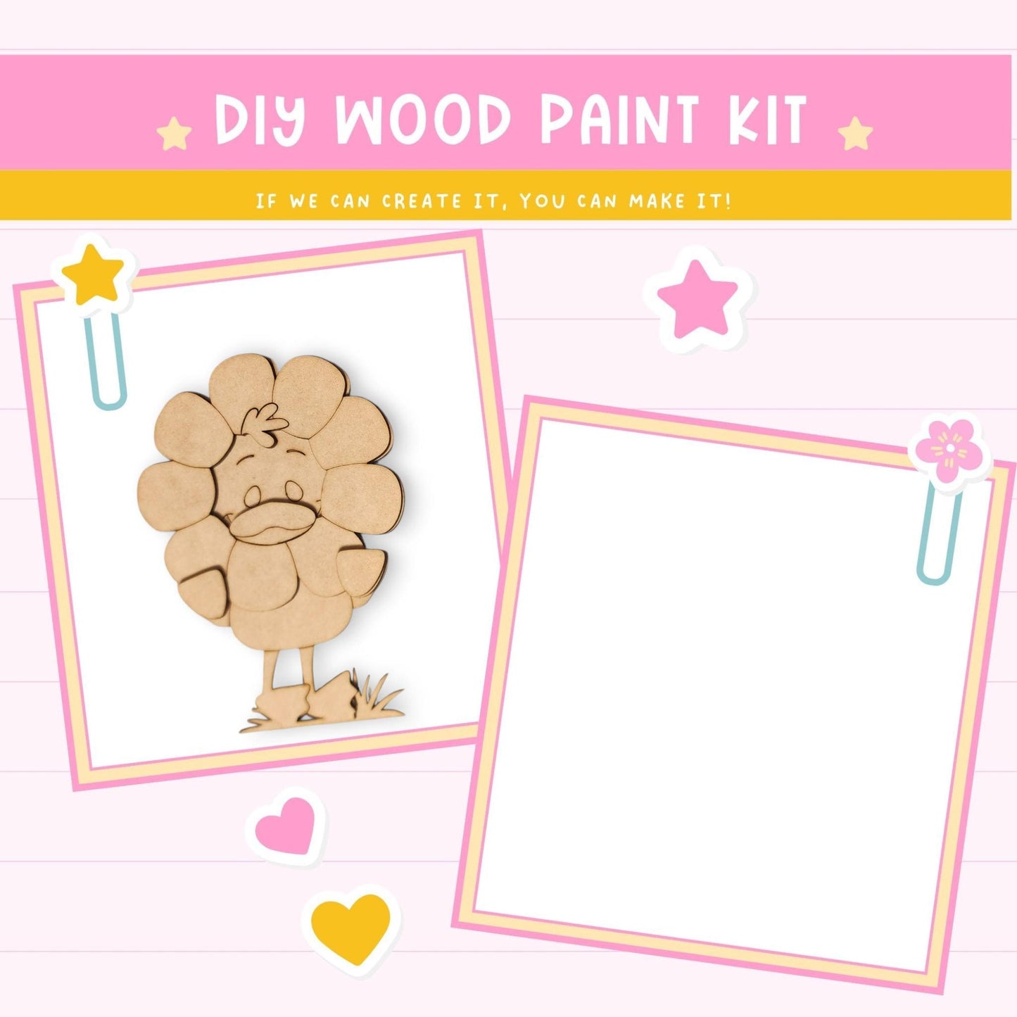 a wooden craft kit with a picture of a bird