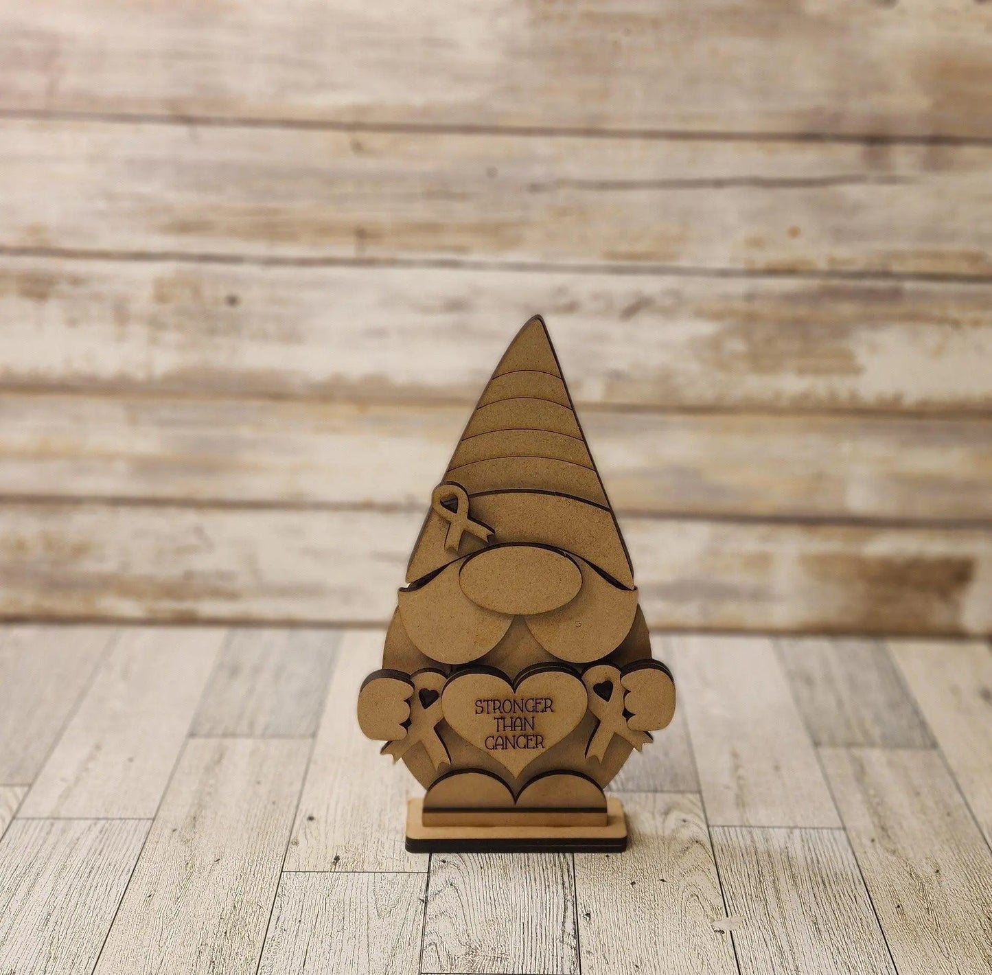 Cancer Gnome Shelf Sitter, DIY Gnome kit, Tiered Tray Decor - RusticFarmhouseDecor