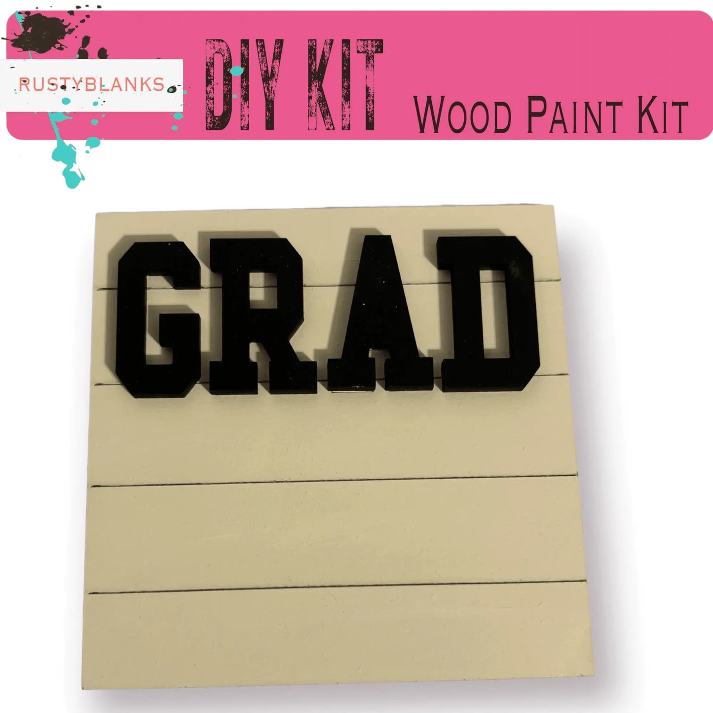 a sign that says, diy kit wood paint kit