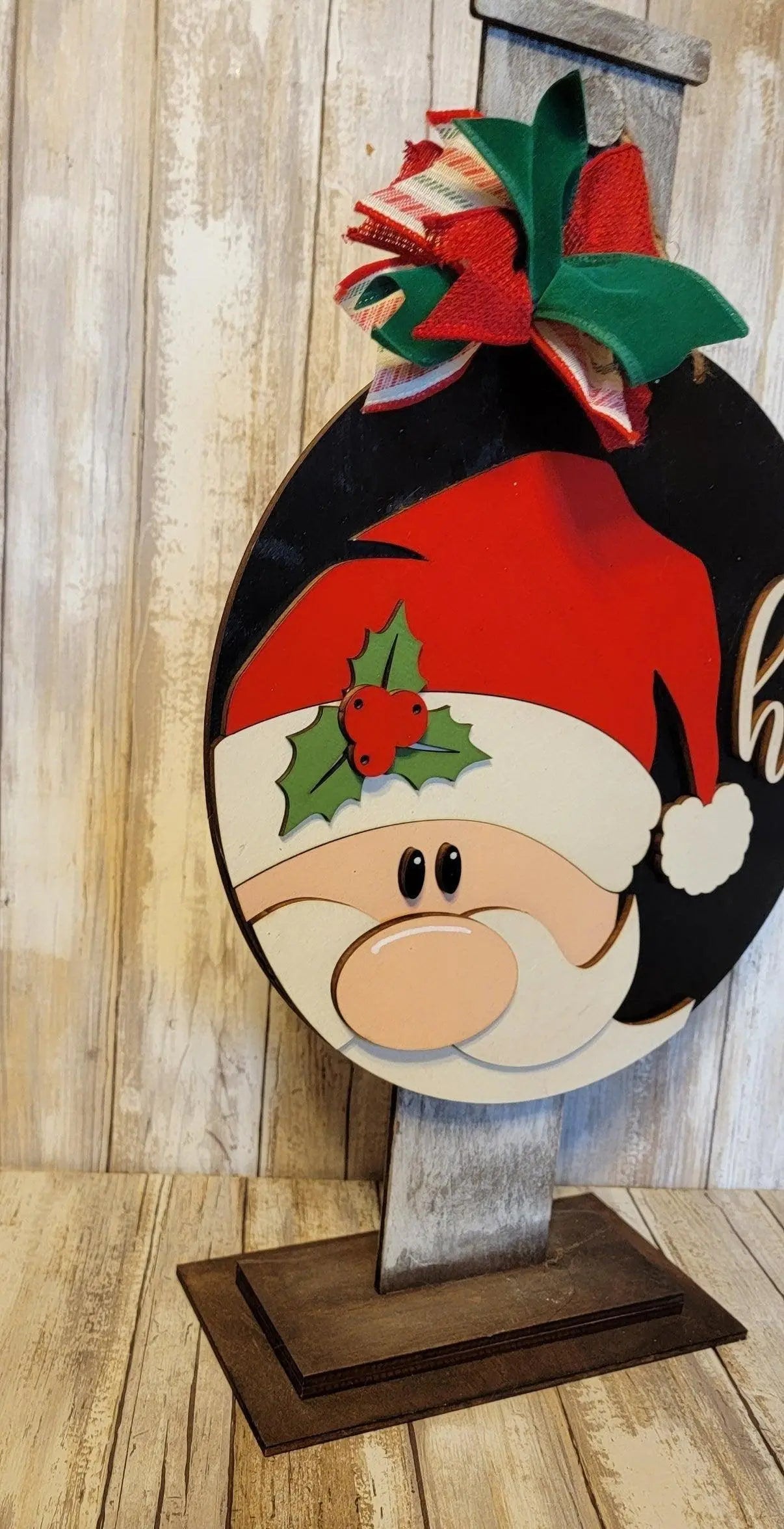 Christmas Santa Hi Porch Sign Door Hanger - RusticFarmhouseDecor