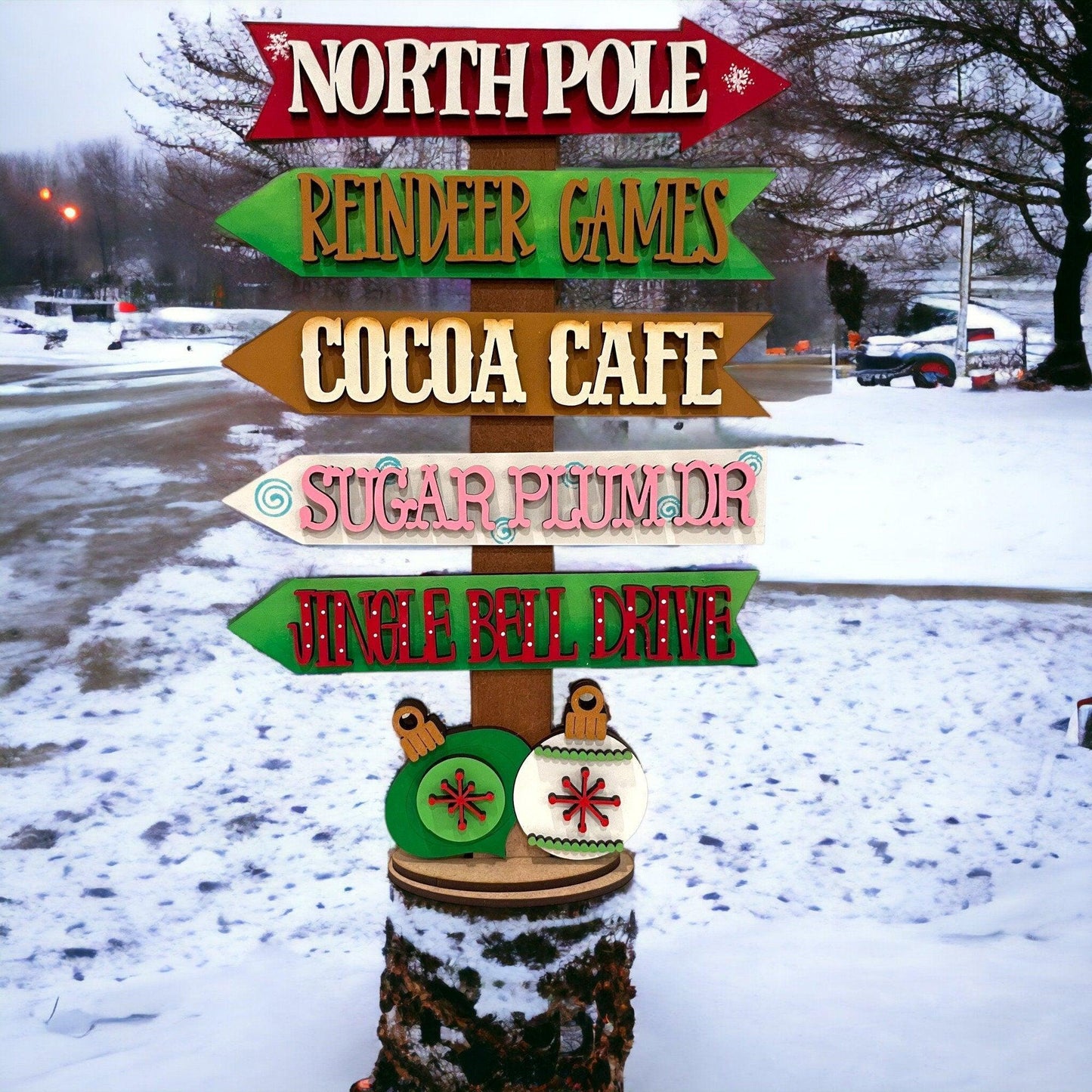 Christmas Street Sign Shelf Sitter | DIY Holiday Decor - RusticFarmhouseDecor