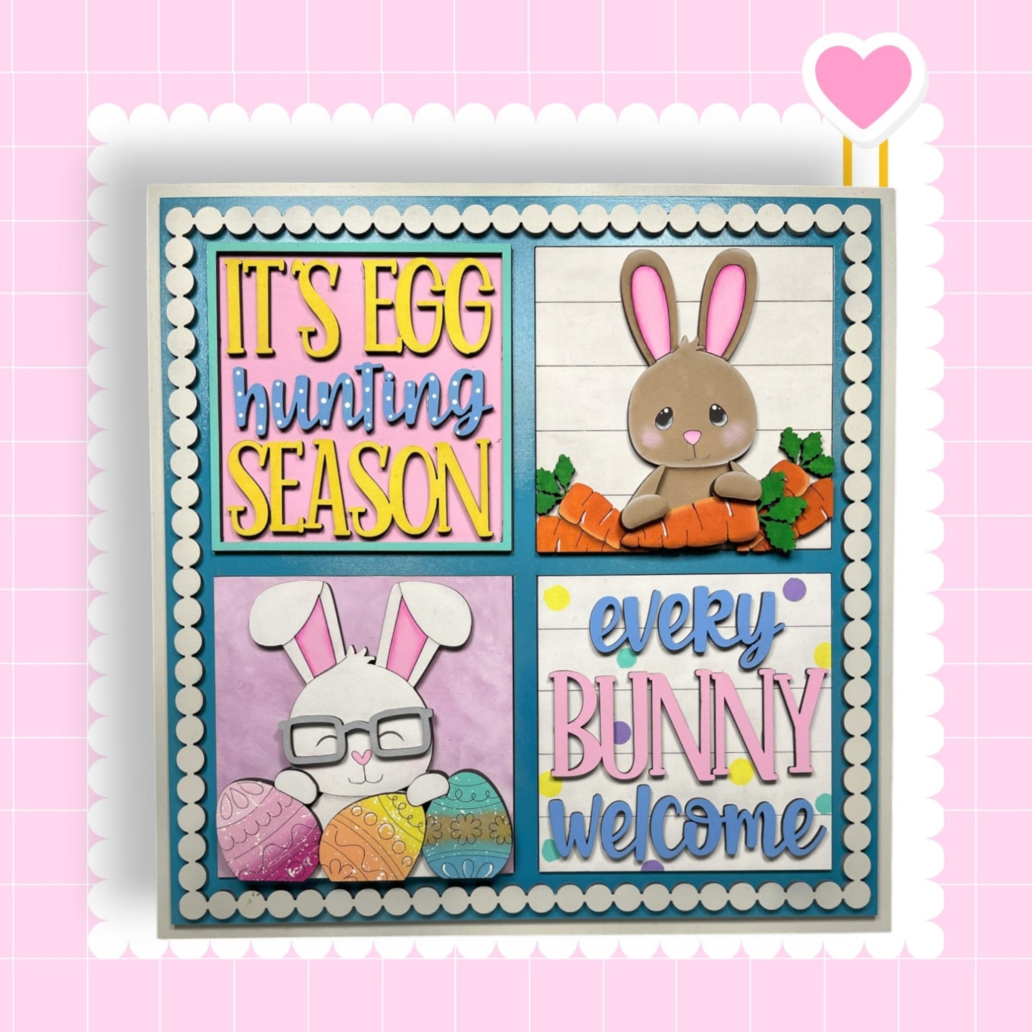 a picture of a bunny bunny welcome sign