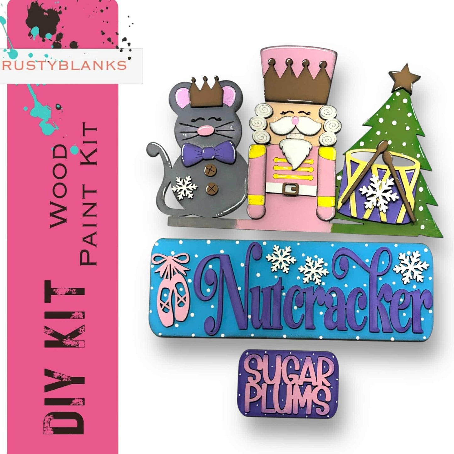 a picture of a nutcracker and sugar plums sign
