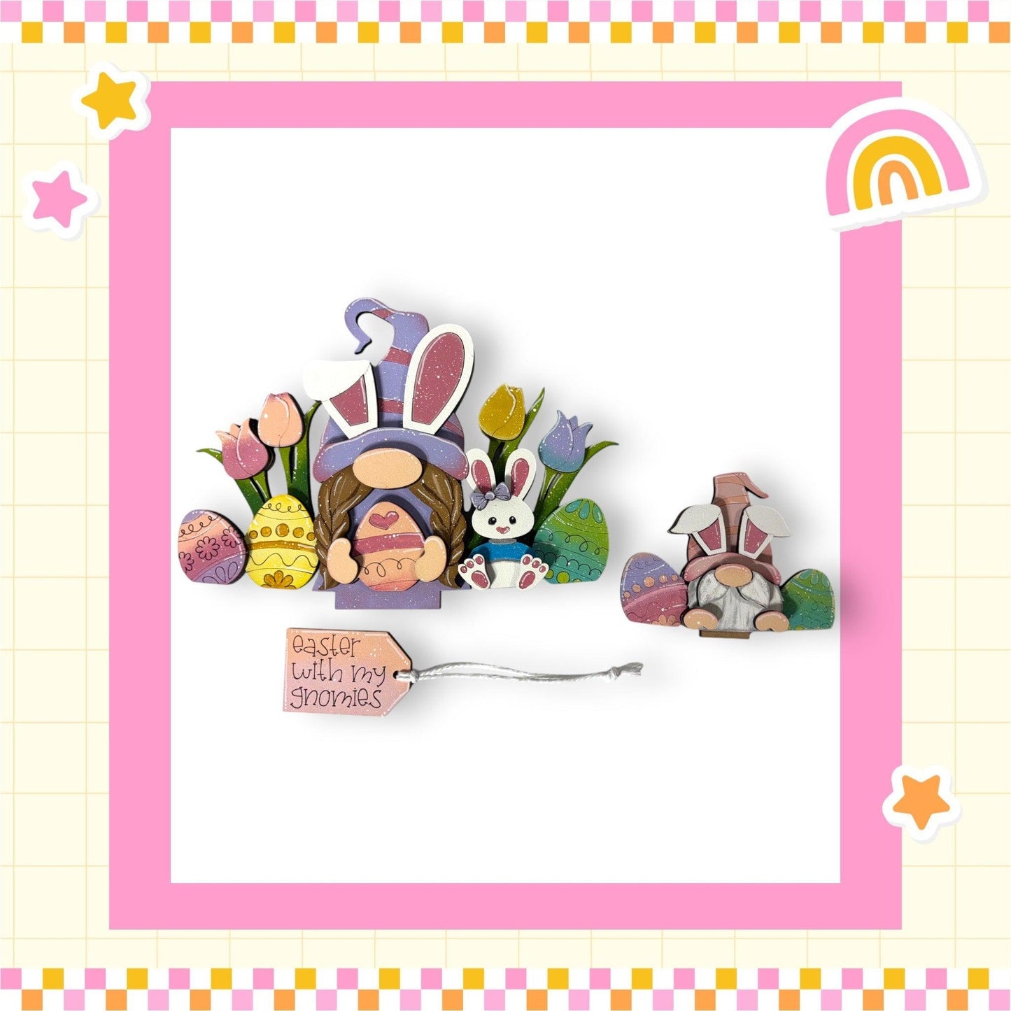 a card with a picture of a bunch of stuffed animals