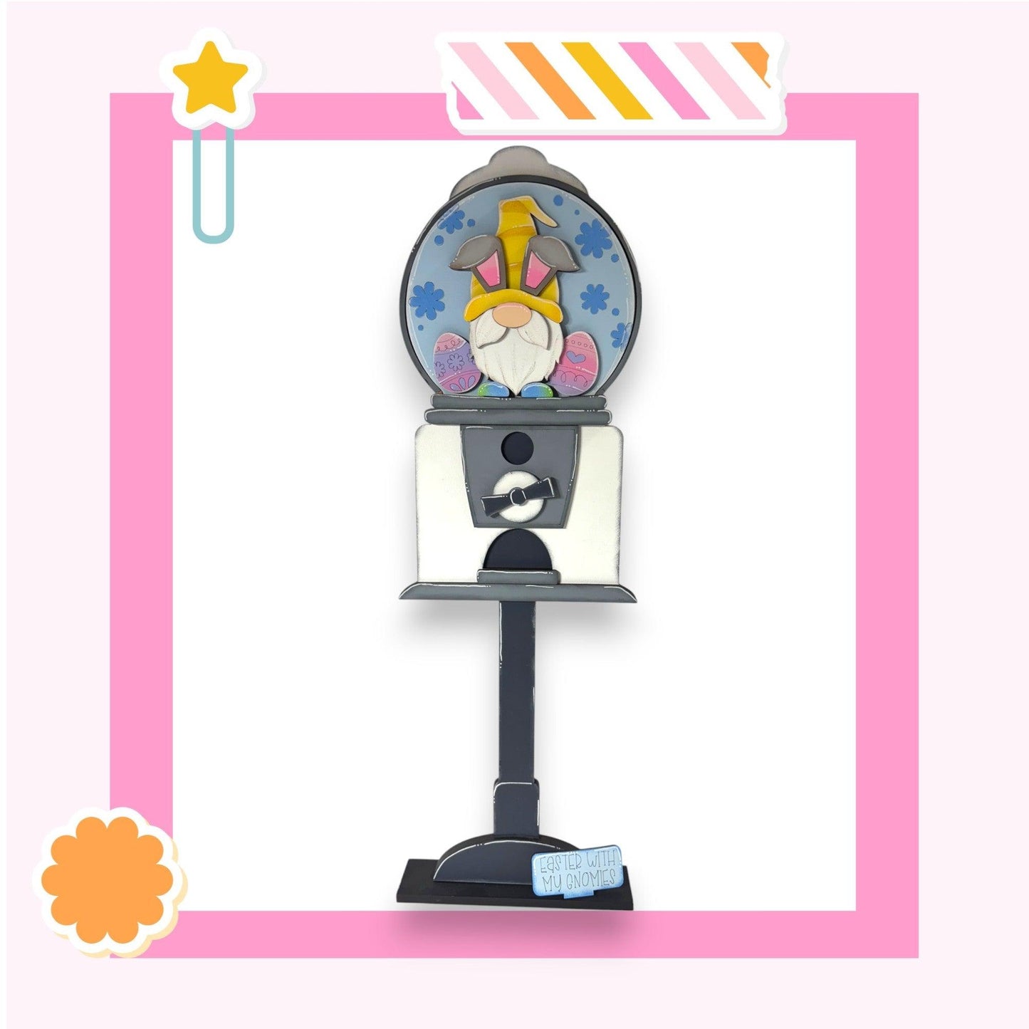 a picture of a mirror with a cartoon character on it