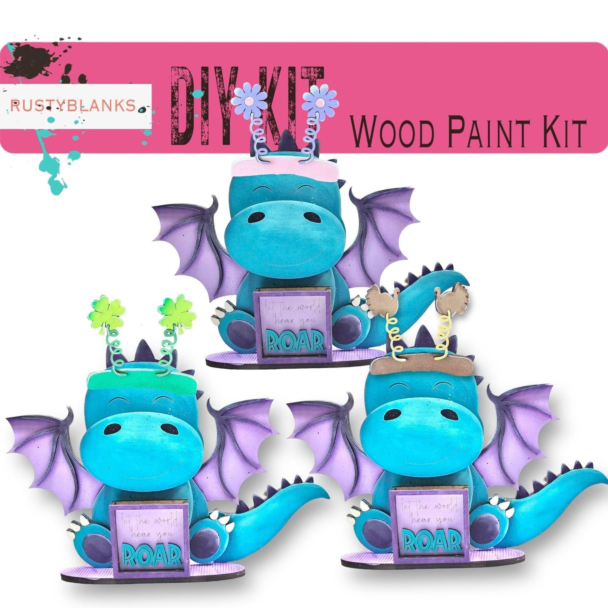 Dragon with 12 Interchangeable Seasonal Hats, Insert and tile holder, Season DIY Decor - RusticFarmhouseDecor