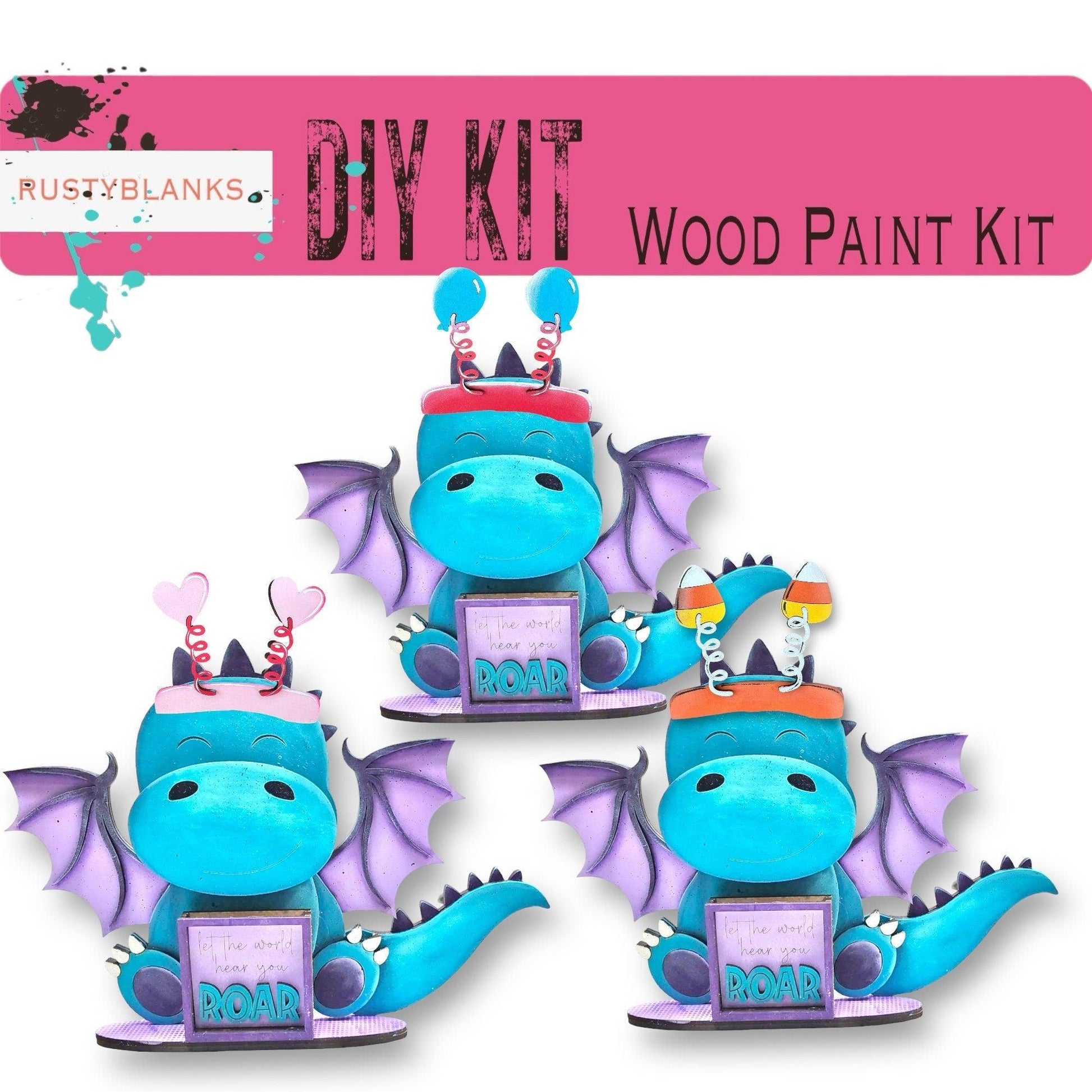 Dragon with 12 Interchangeable Seasonal Hats, Insert and tile holder, Season DIY Decor - RusticFarmhouseDecor
