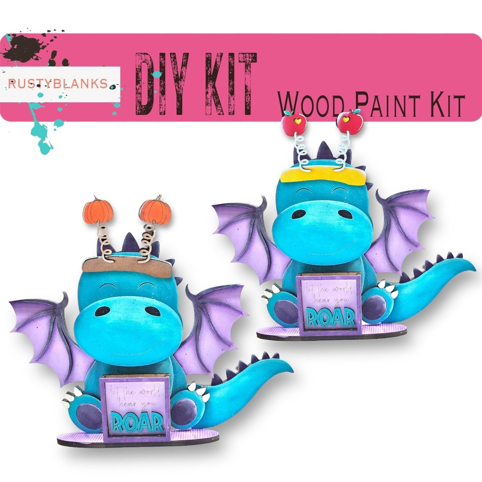 Dragon with 12 Interchangeable Seasonal Hats, Insert and tile holder, Season DIY Decor - RusticFarmhouseDecor