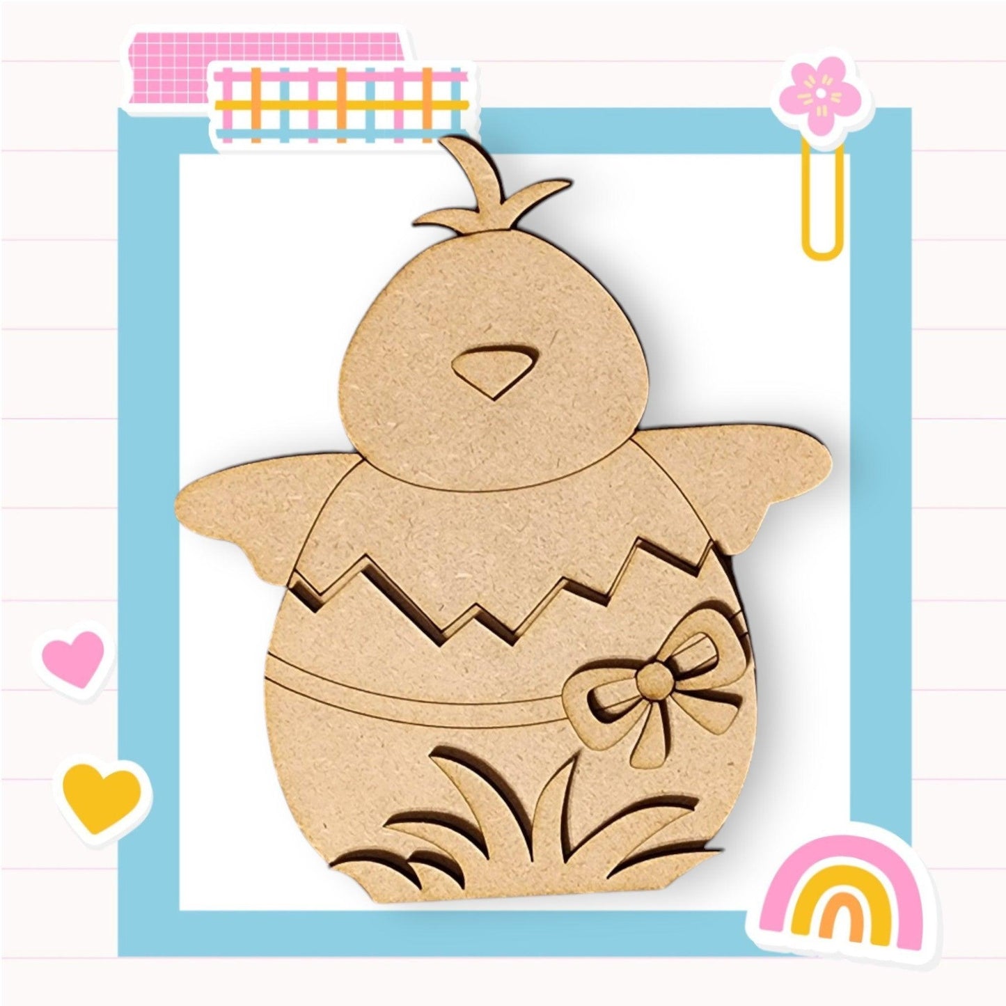 a wooden cutout of an easter bunny