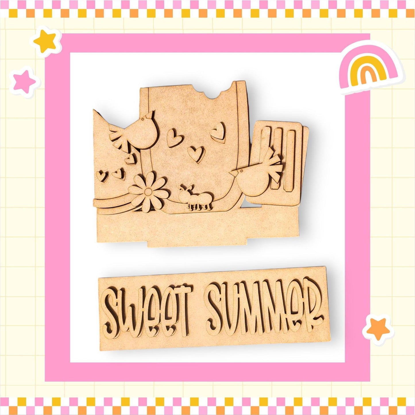 a wooden stamp with a picture of a mouse