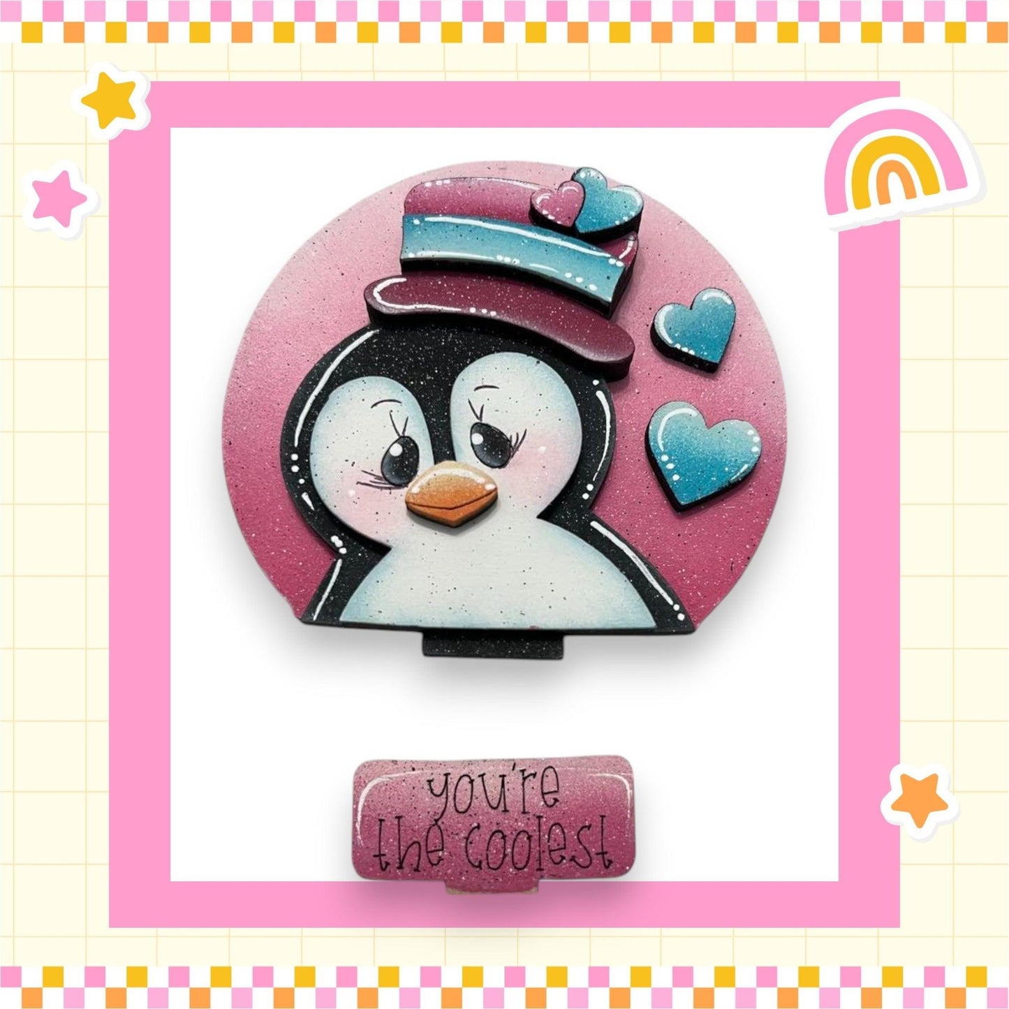 a picture of a penguin with a hat on