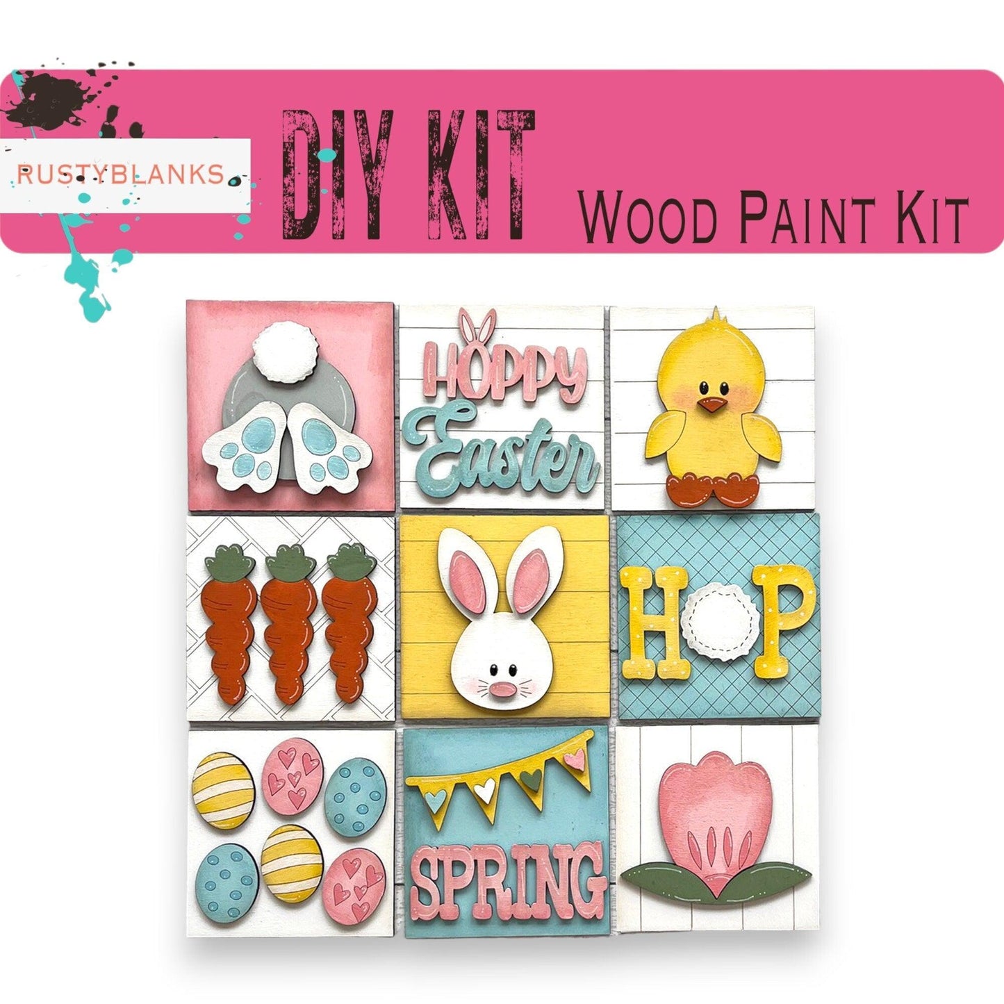 Easter Bunny Tiles For The Leaning Ladder - RusticFarmhouseDecor