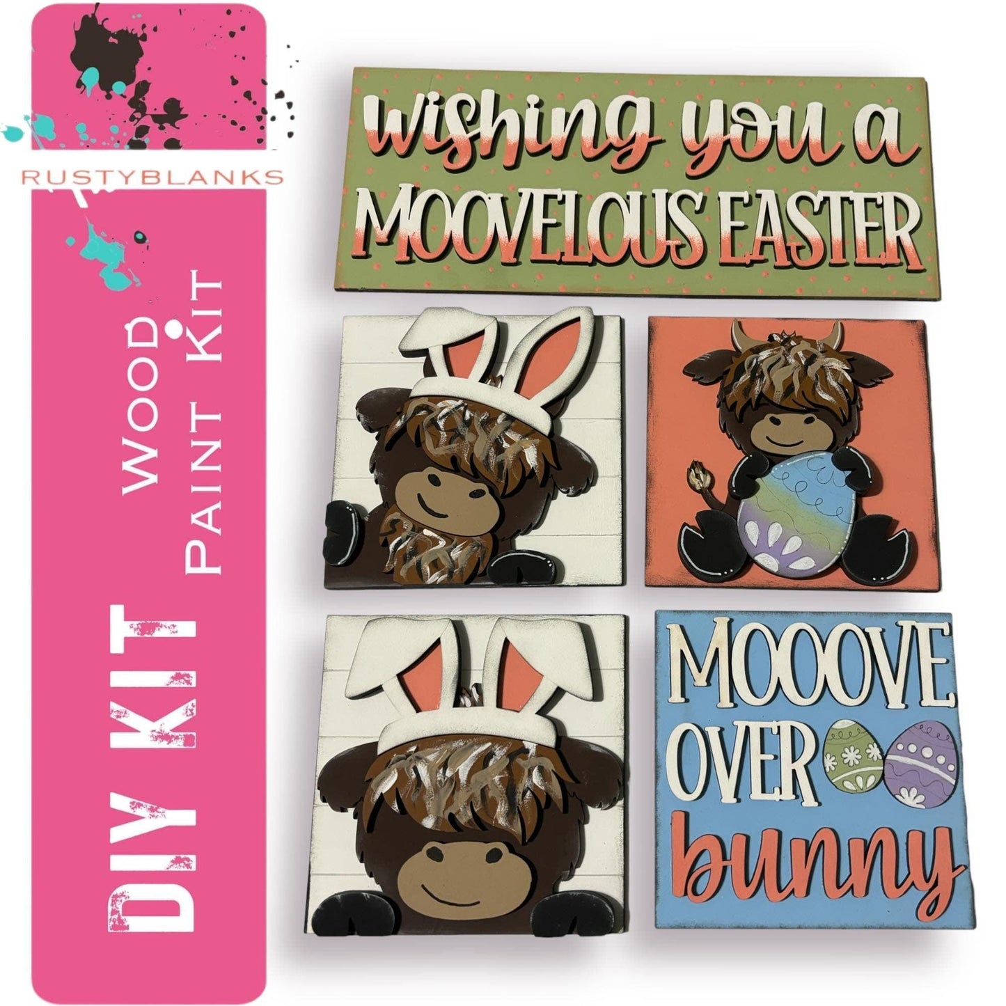 Easter Highland Tiles For The Leaning Ladder - RusticFarmhouseDecor