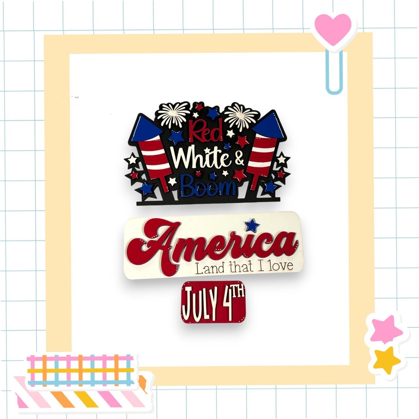 a red, white, and blue pin with the words america land that i love