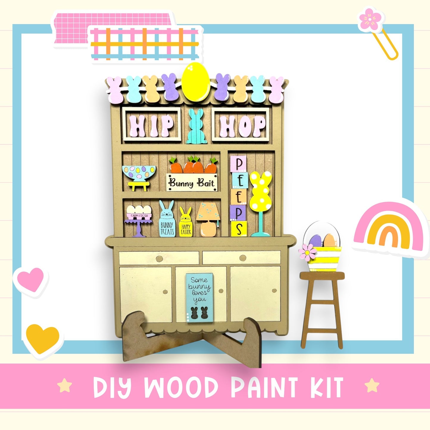 a wooden cabinet sitting next to a wooden table