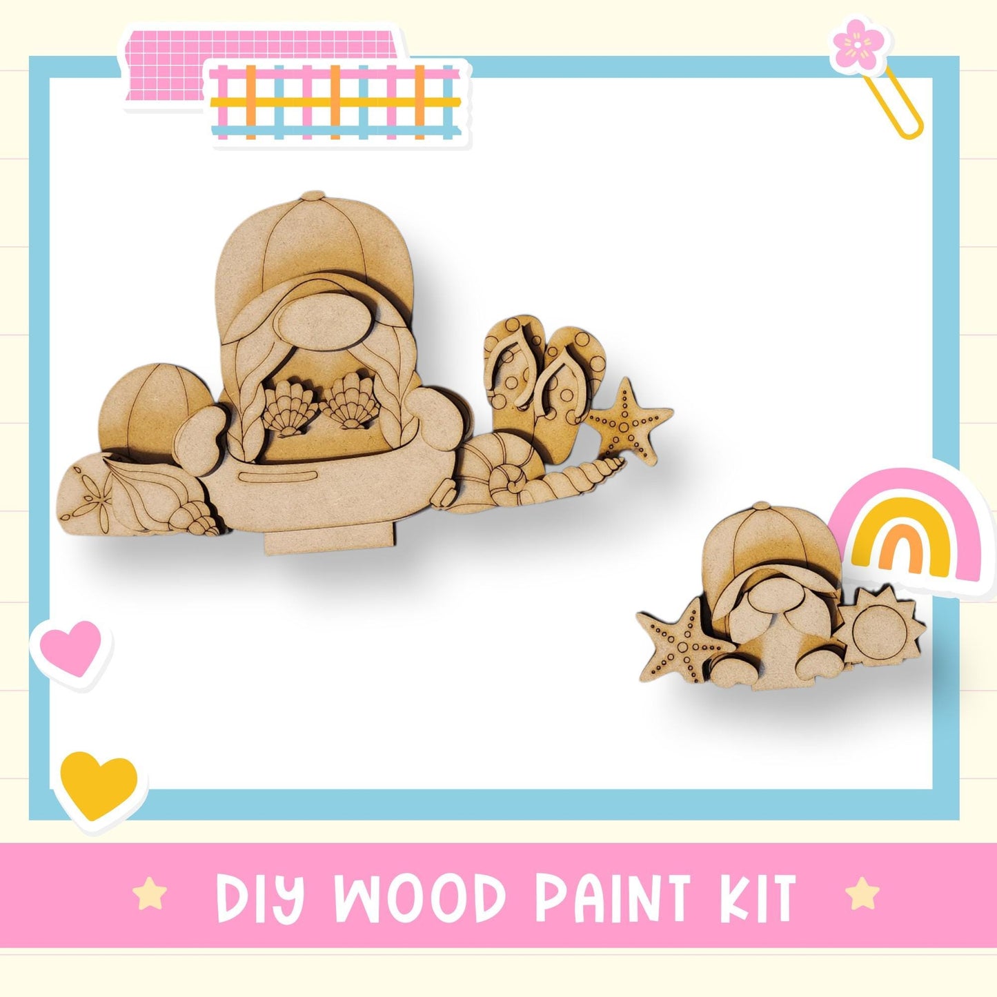 a wooden kit of a baby in a stroller