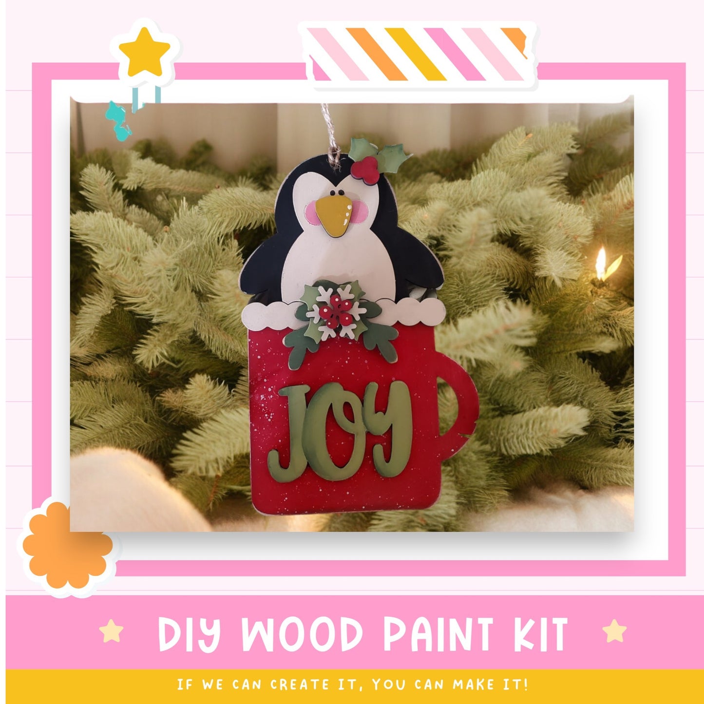 a christmas ornament with a penguin on it