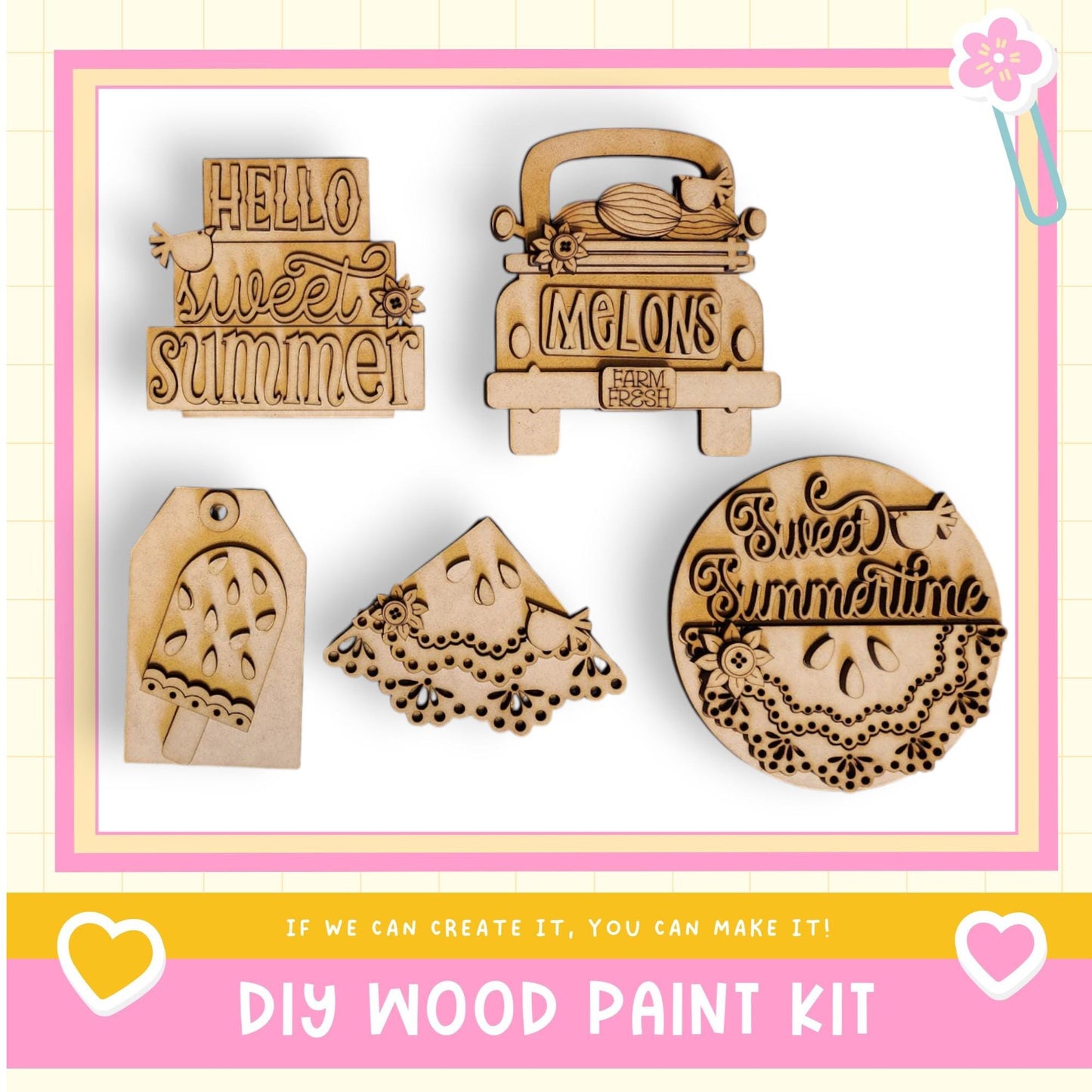 a wooden craft kit with a picture of a car