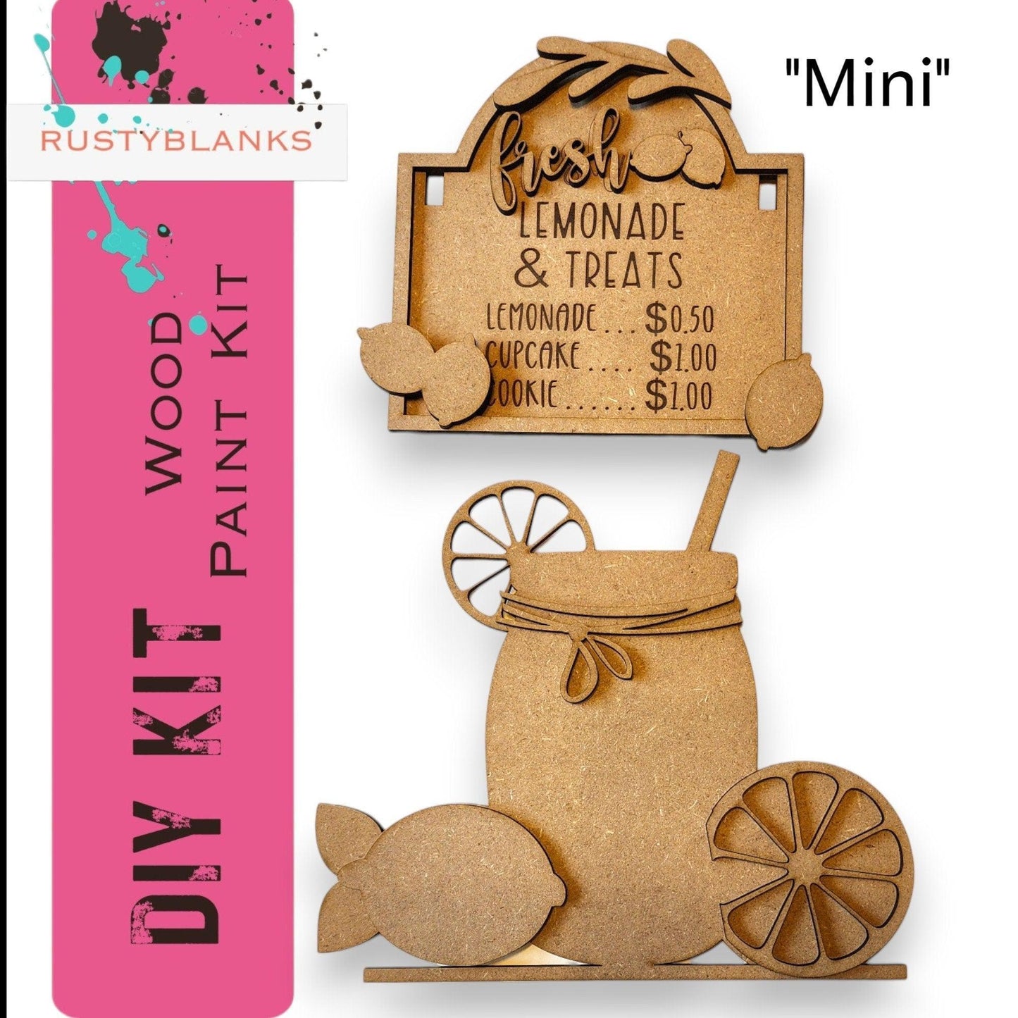 Fresh Lemonade Interchangeable Sign and Insert for Mini Post - RusticFarmhouseDecor
