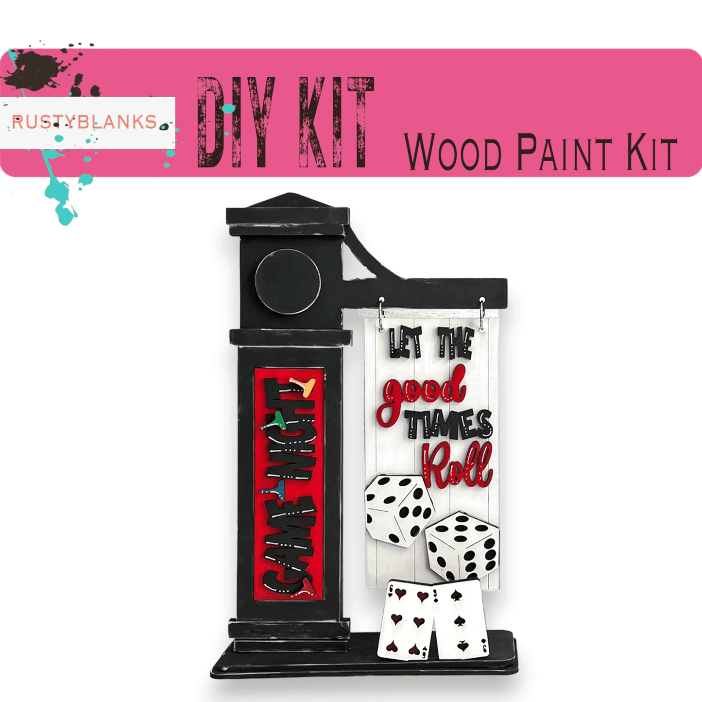 Game Night Insert for Mini Interchangeable Posts Inserts - RusticFarmhouseDecor