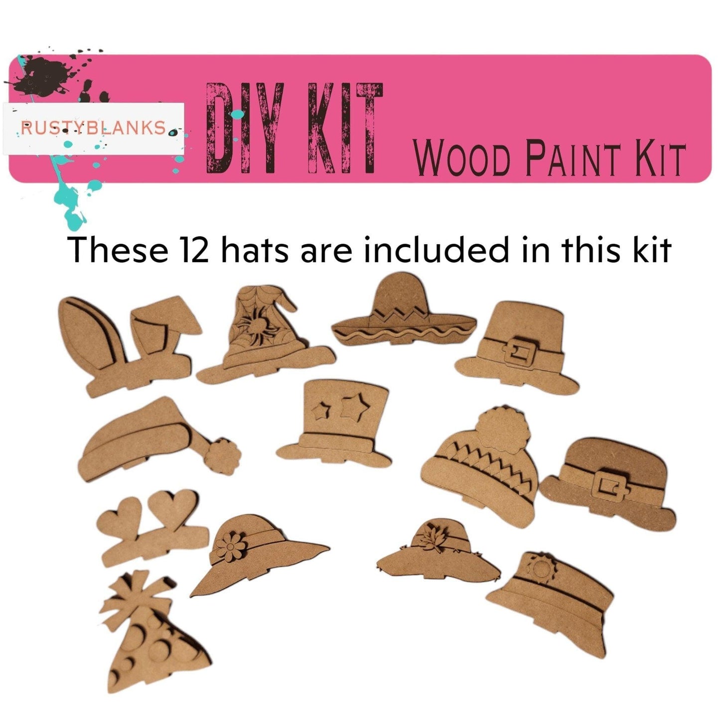 Giraffe Interchangeable Animal with 13 Interchangeable Seasonal Hats, Insert and tile holder, Season DIY Decor - RusticFarmhouseDecor