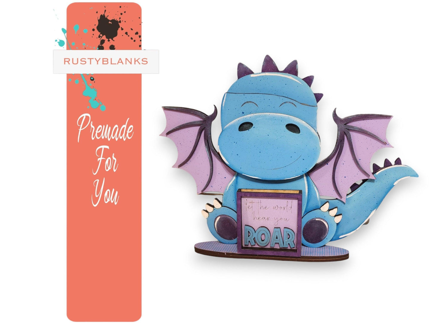 Handpainted Standing Dragon with Wings Interchangeable Hat Holder - RusticFarmhouseDecor