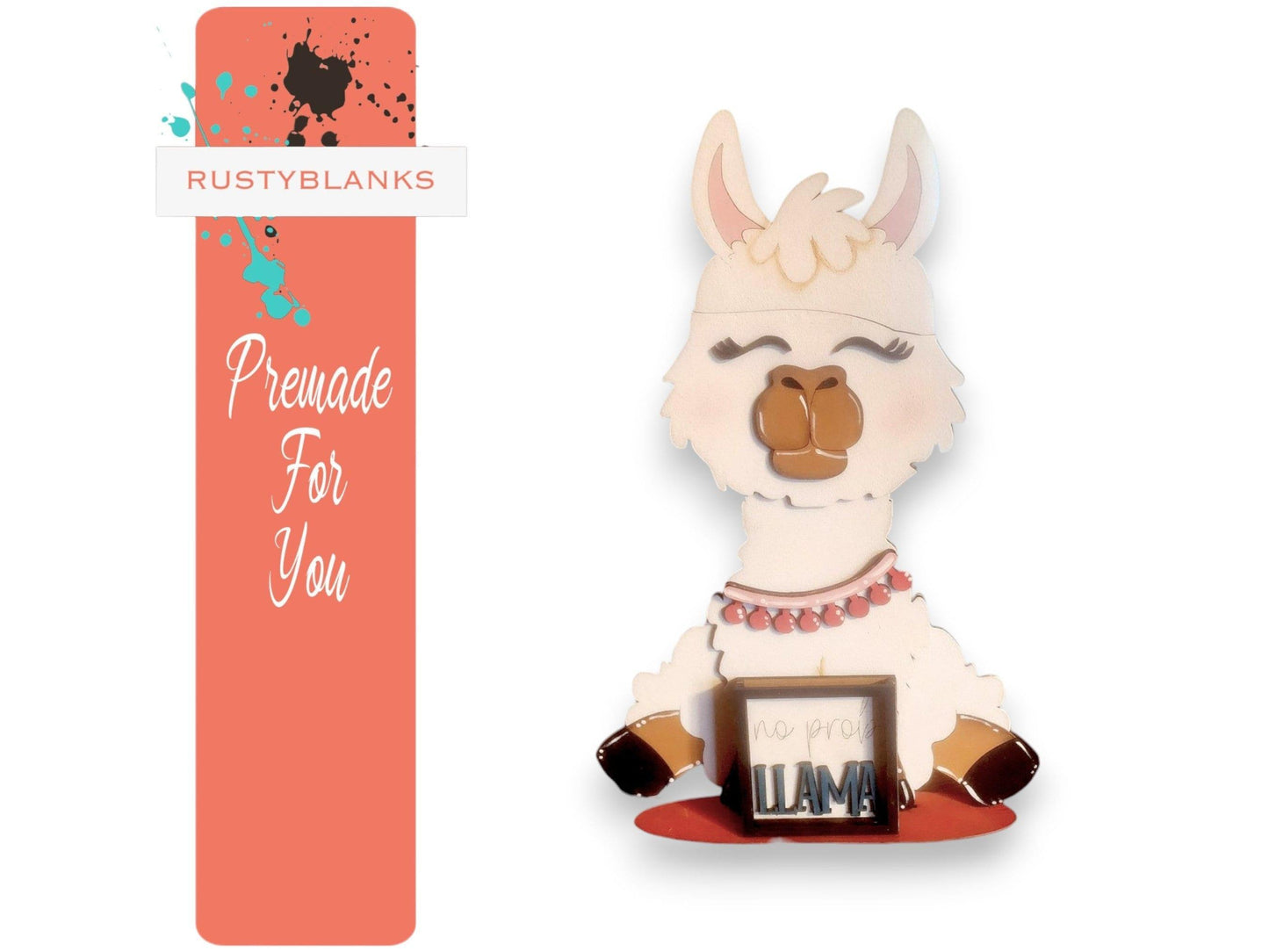 Handpainted Standing Llama Interchangeable Hat Holder - RusticFarmhouseDecor