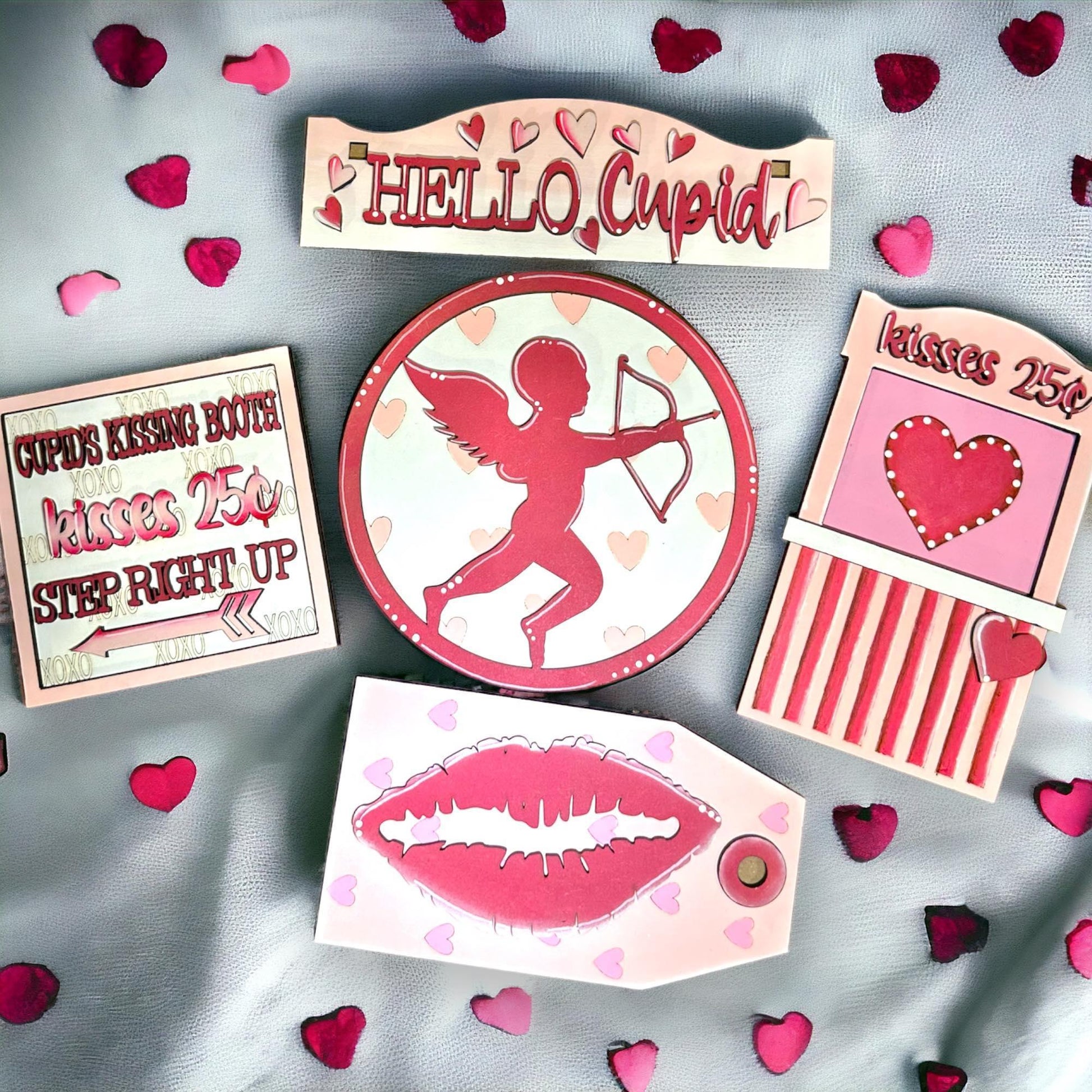 Hello Cupid Valentine Insert for our Interchangeable Window or House DIY Kit - RusticFarmhouseDecor