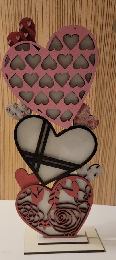 Stacking Valentine's Hearts, DIY Valentine's Craft Kit, Diy Valentines Decor RusticFarmhouseDecor