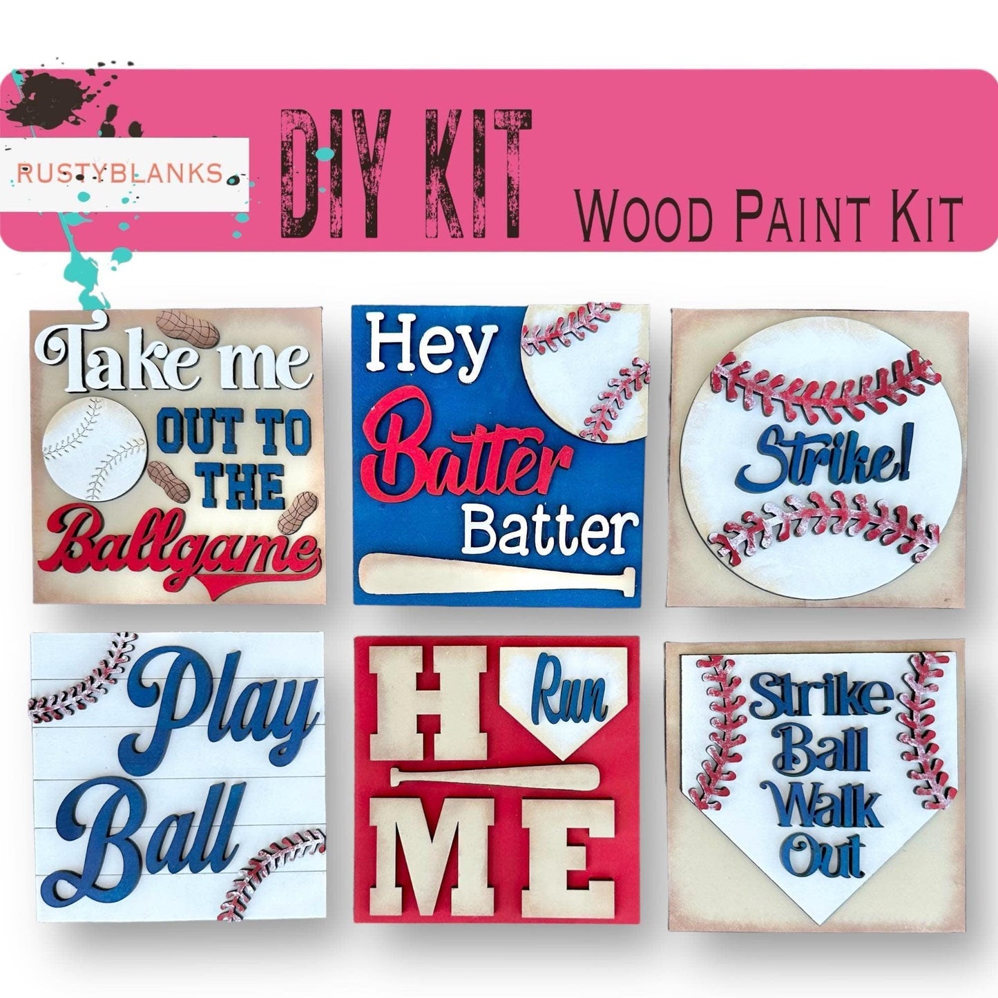 a collage of baseball themed cut outs