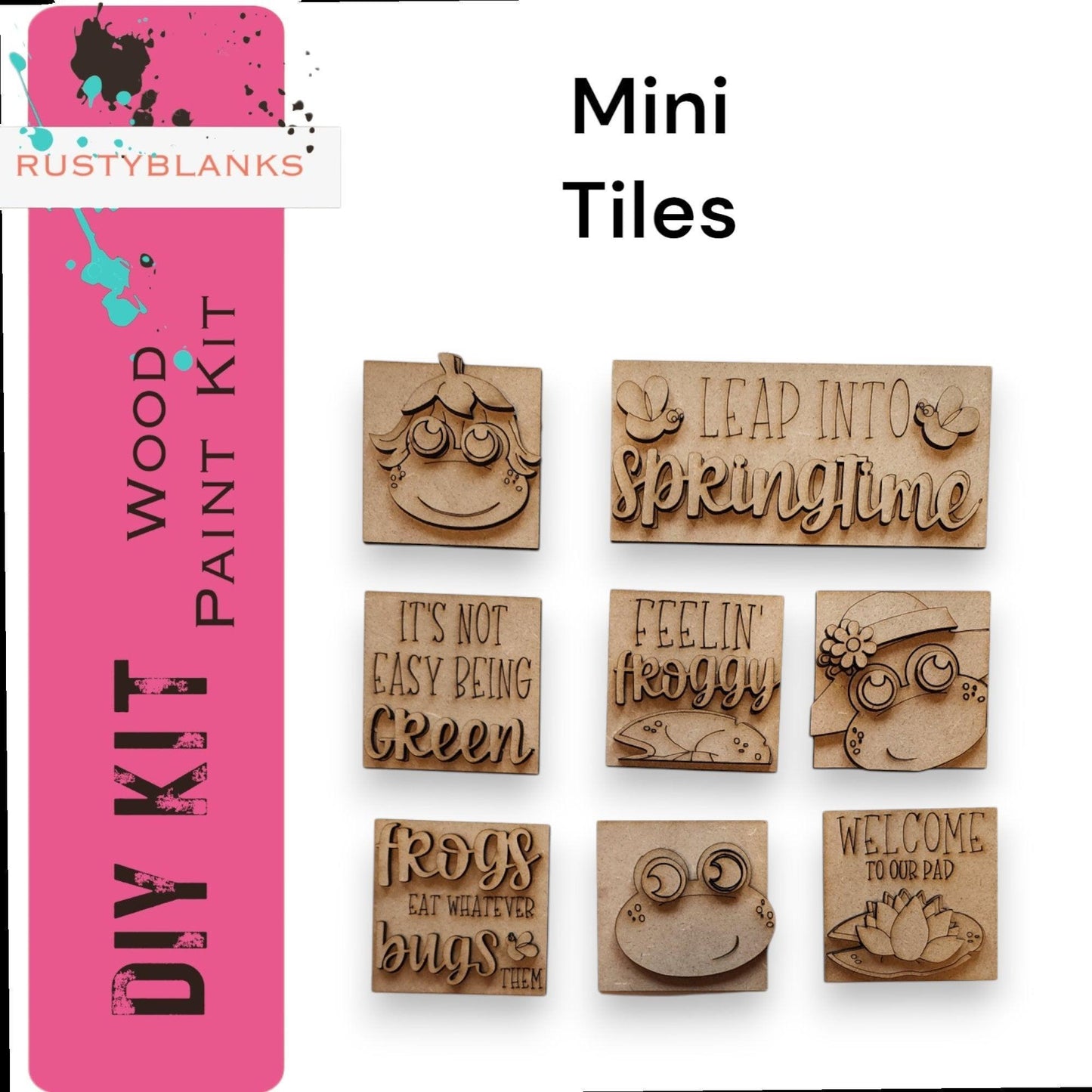 a group of wooden stamps with words on them