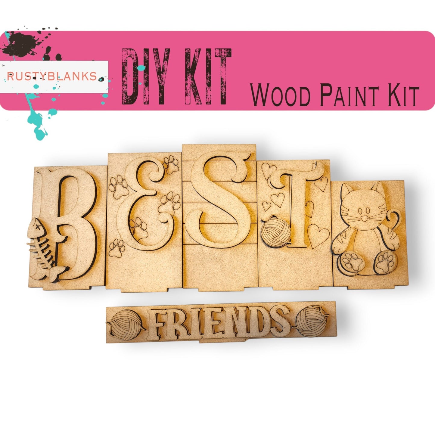 a wooden stamp with the words best friends and a teddy bear