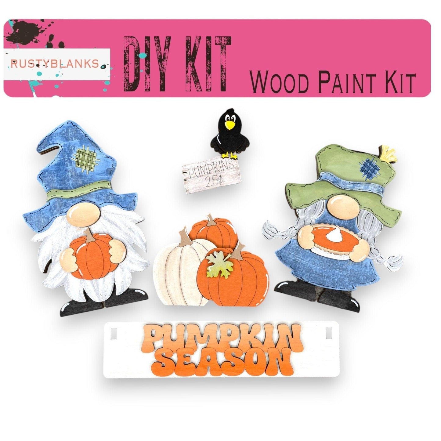 Pumpkin Season Interchangeable for Wagon or Raised Shelf Sitter DIY Kit RusticFarmhouseDecor