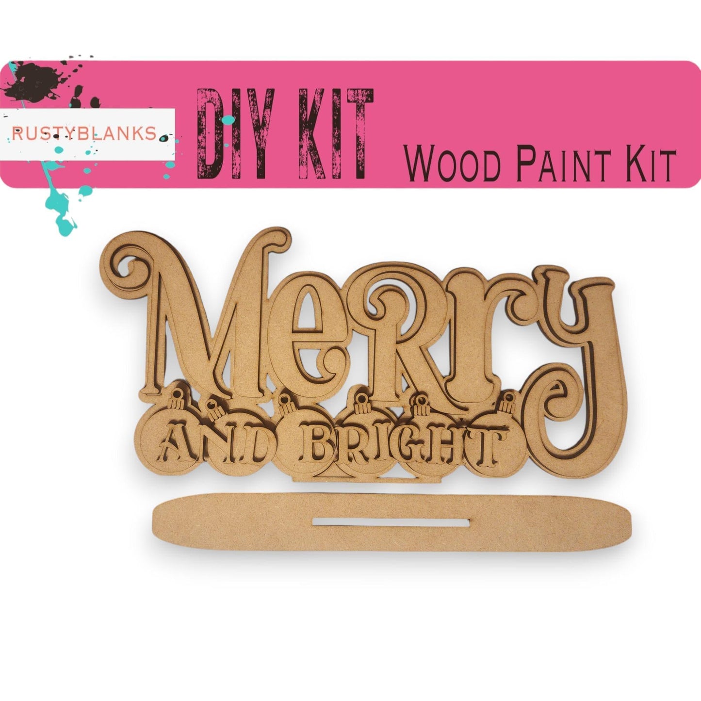 a wooden sign that says merry and bright